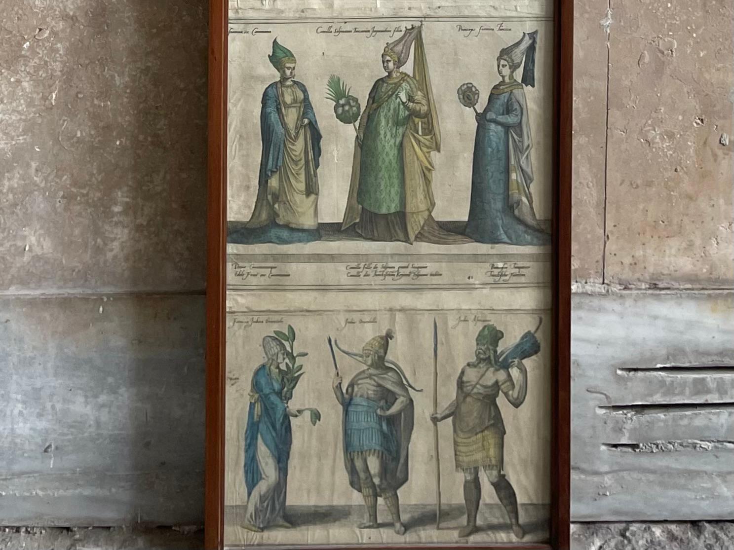 Coppia di incisioni antiche incorniciate di personaggi ottomani 6