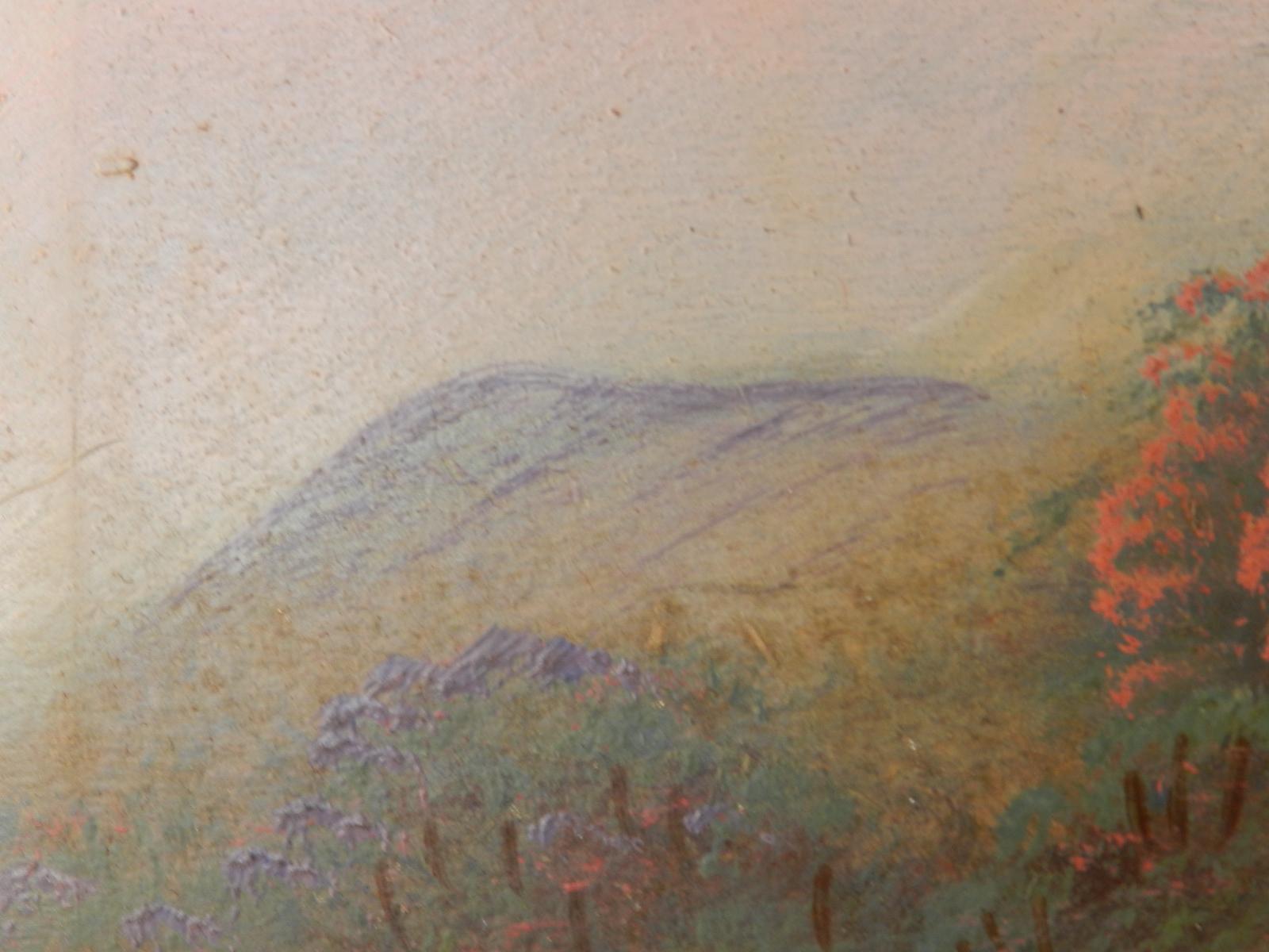 Paire de peintures à l'huile de paysage signées Trent début 20ème siècle en vente 5