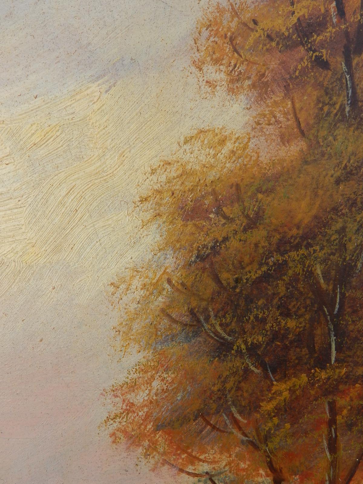 Paire de peintures à l'huile de paysage signées Trent début 20ème siècle en vente 5