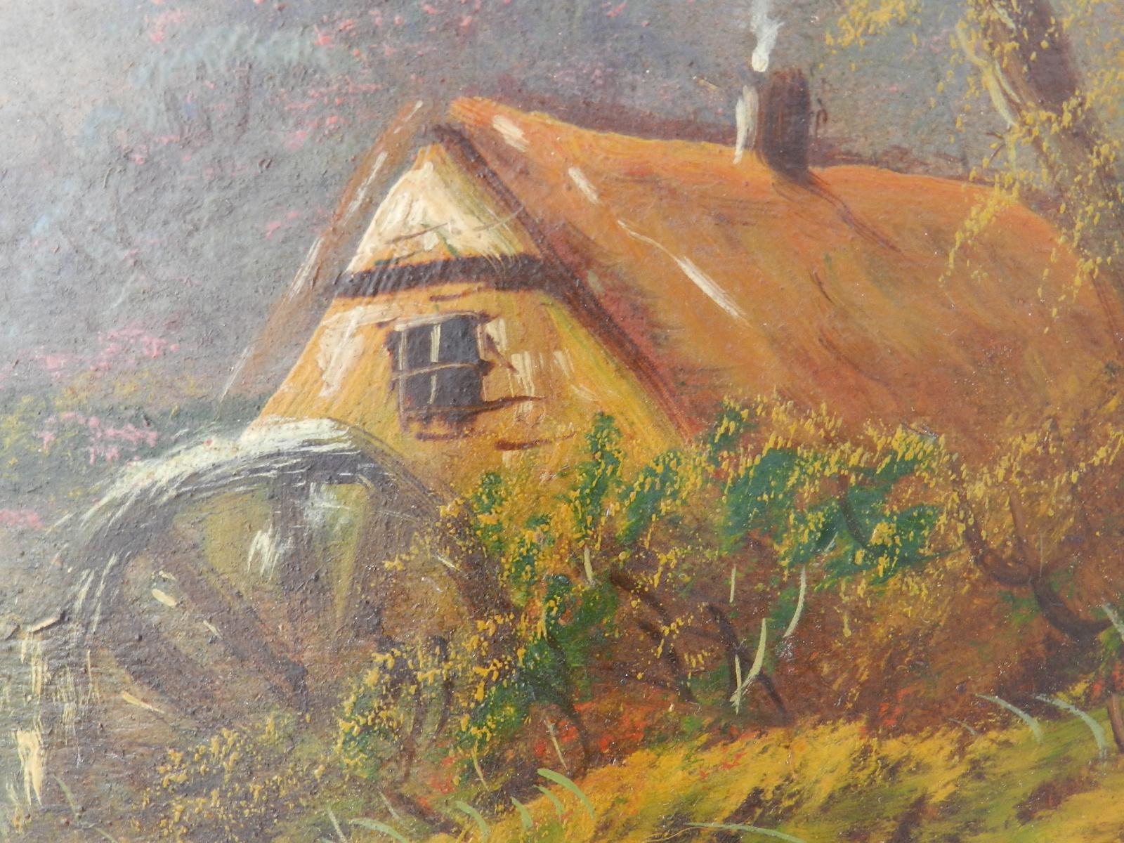 Paire de peintures à l'huile de paysage signées Trent début 20ème siècle en vente 3