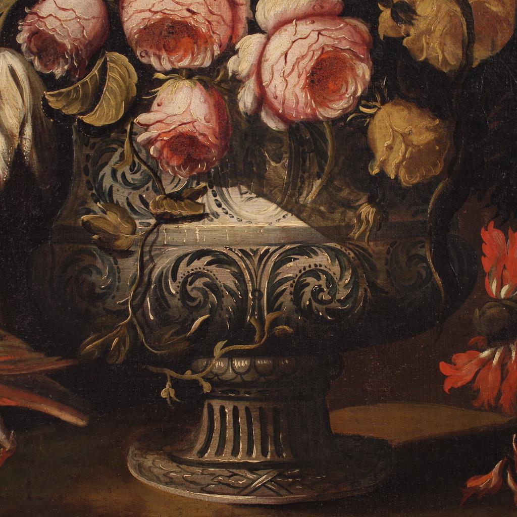 Paire de natures mortes à l'huile sur toile de l'école lombarde du 17e siècle, 1680 en vente 7