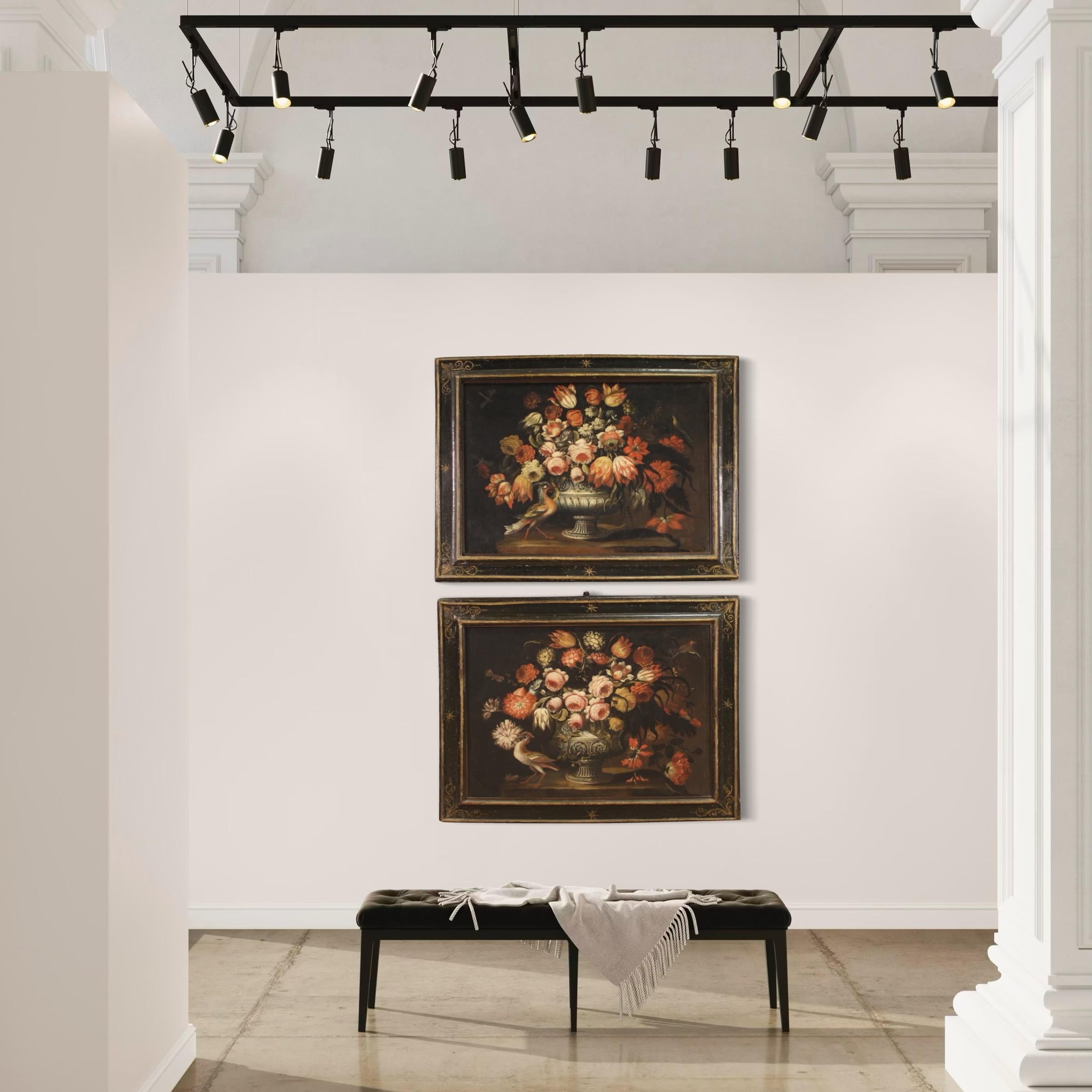 Paire de natures mortes à l'huile sur toile de l'école lombarde du 17e siècle, 1680 en vente 10