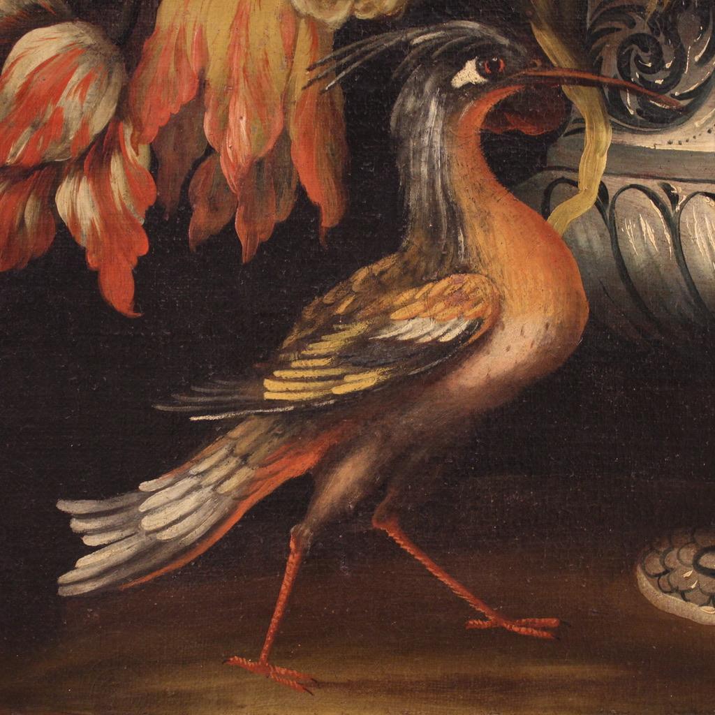 Paire de natures mortes à l'huile sur toile de l'école lombarde du 17e siècle, 1680 - Black Still-Life Painting par Unknown