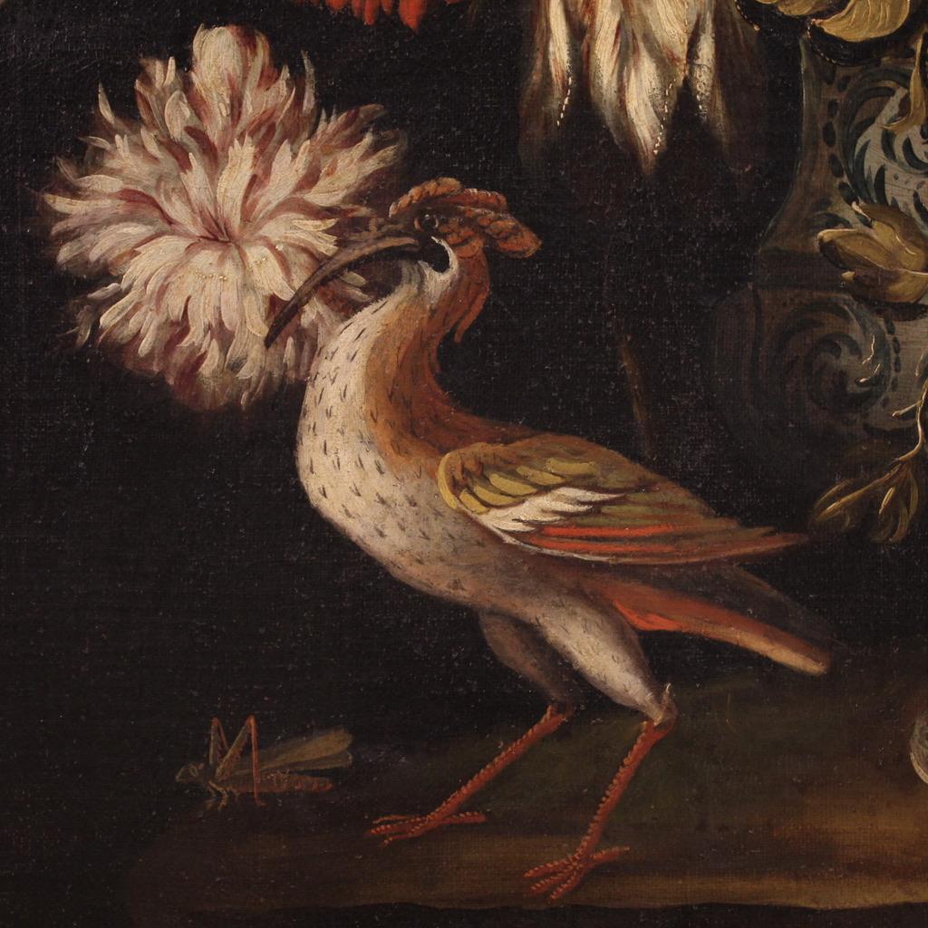 Paire de natures mortes à l'huile sur toile de l'école lombarde du 17e siècle, 1680 en vente 2