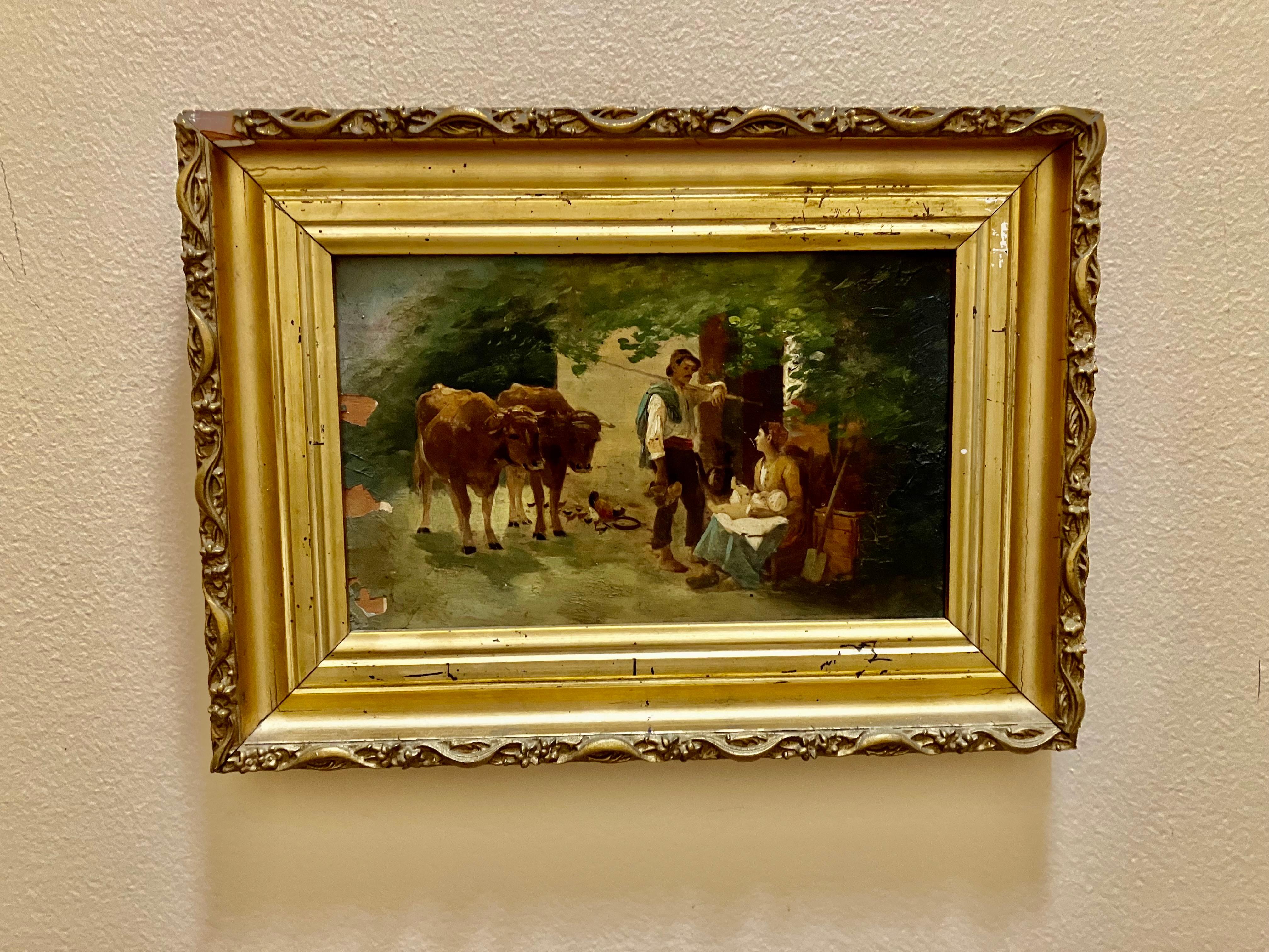 Unknown Figurative Painting - Pair of 19 century Italian school paintings