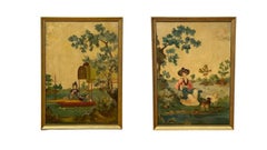 Dyptich Rural scenes from the Chinese Countryside - Oil Painting - a Pair