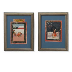 Pair of Antique Indo Persian Illustrations of Cultural Events