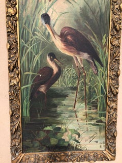 Pair of Antique Florida Bird Paintings