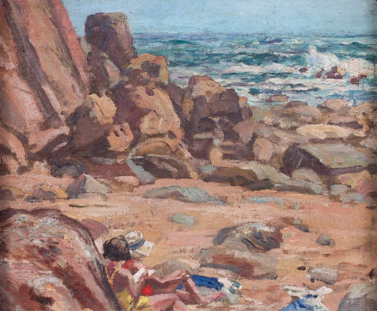 Pair of early 20th Century British Impressionist paintings of the beach  For Sale 5
