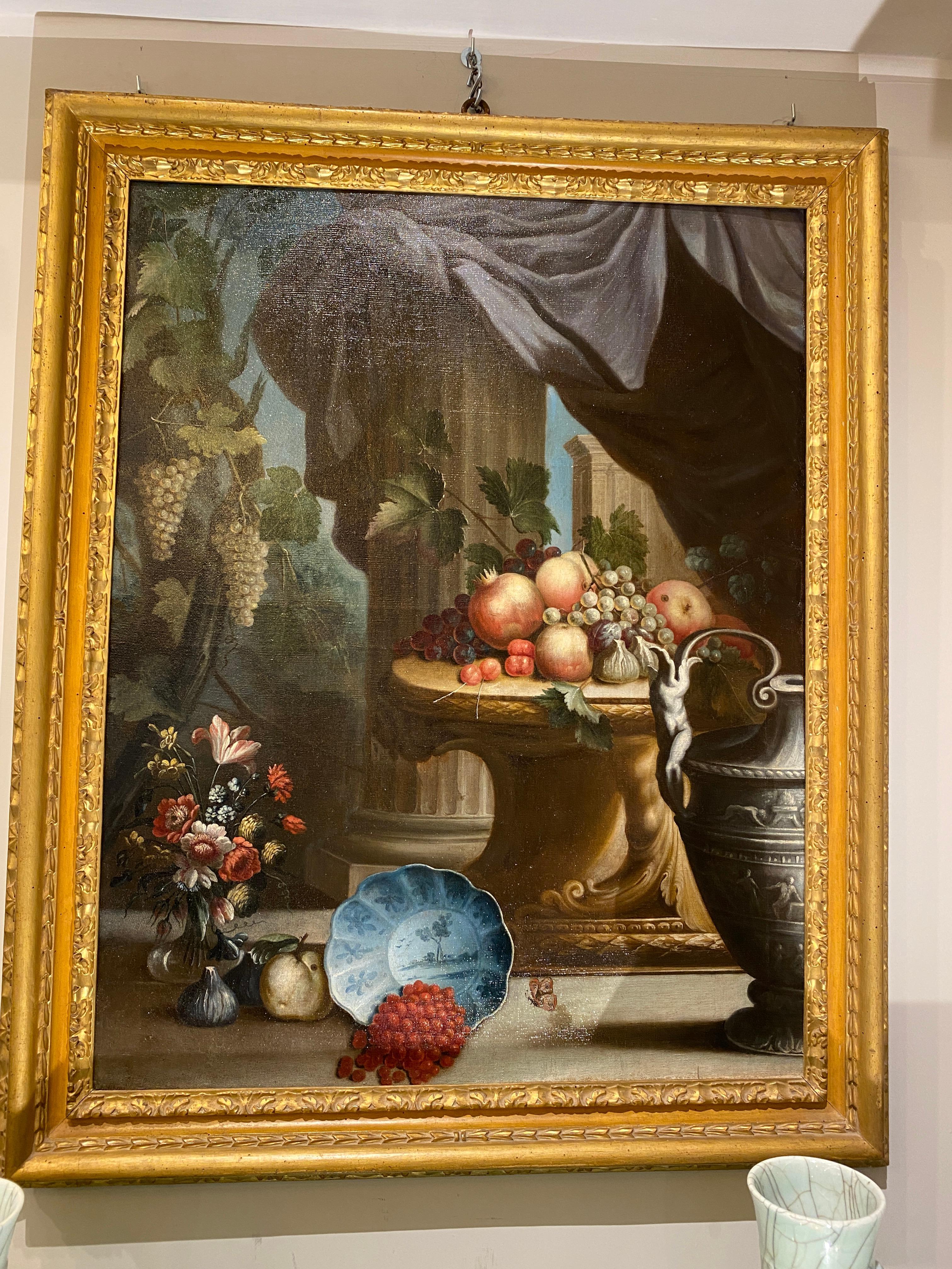 Pair of Exceptional Italian 18th Century Still-Life Paintings  For Sale 3