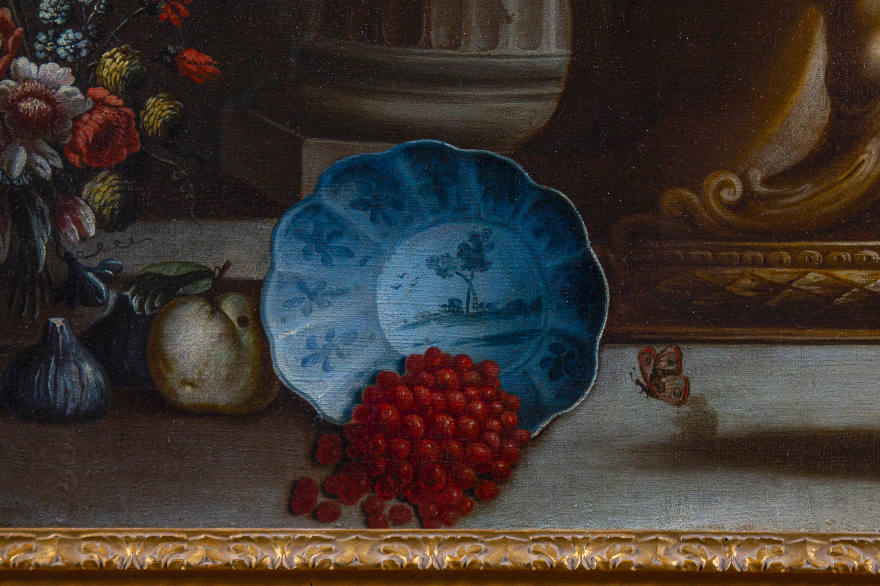 Pair of Exceptional Italian 18th Century Still-Life Paintings  For Sale 6