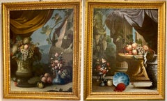 Paire d'exceptionnelles natures mortes italiennes du XVIIIe siècle