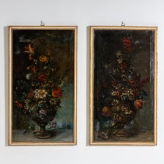 Pair of Floral Still Lifes, likely Italy, 18th Century