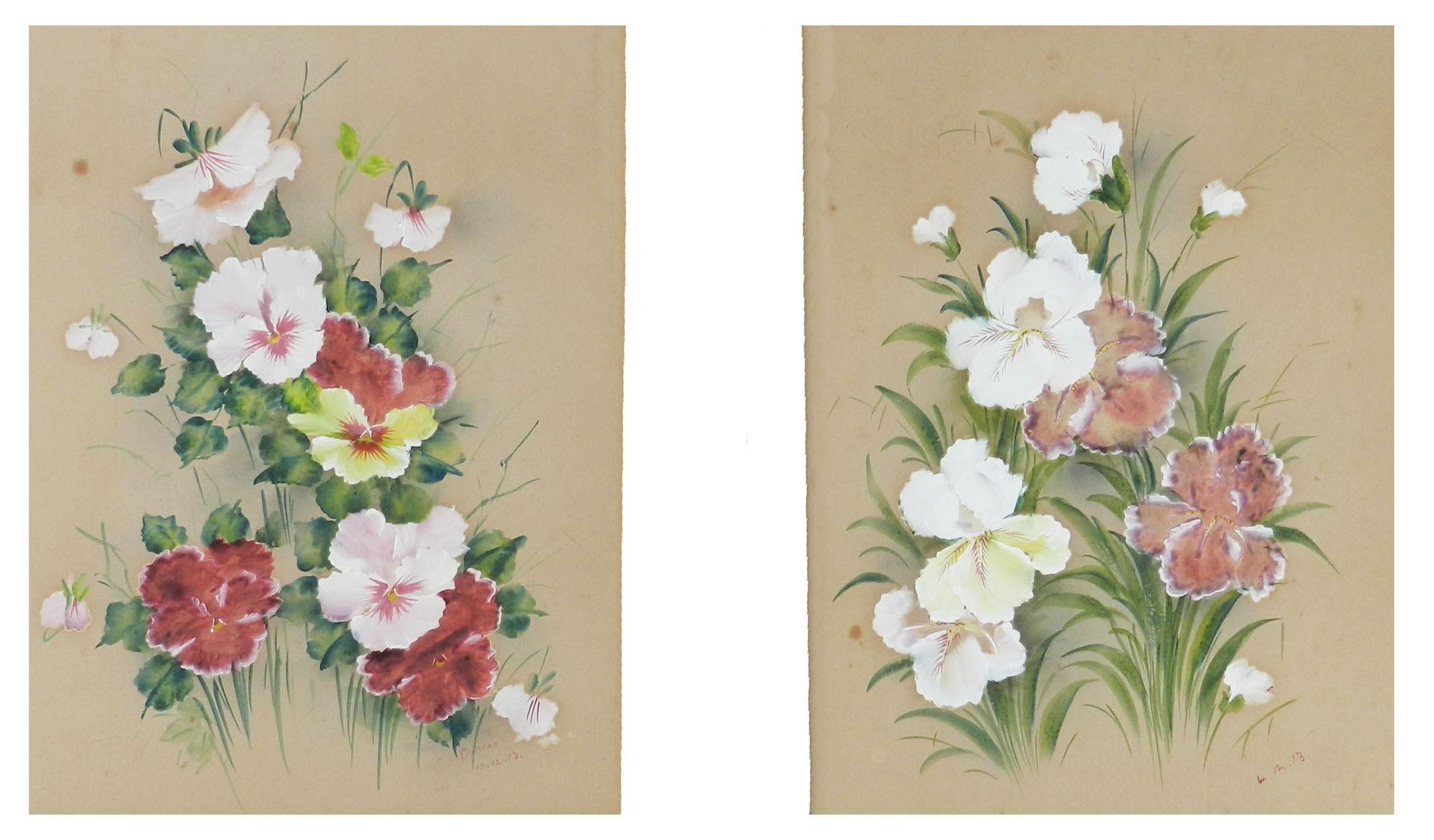 Pair of Flower Paintings c1913 English Signed by Artist
A good pair of original Paintings
Painted on to card
Artist is Duncar 10.12.1913
Highly decorative
In good vintage condition with very minor marks of age as shown in photos
Painting 27cm