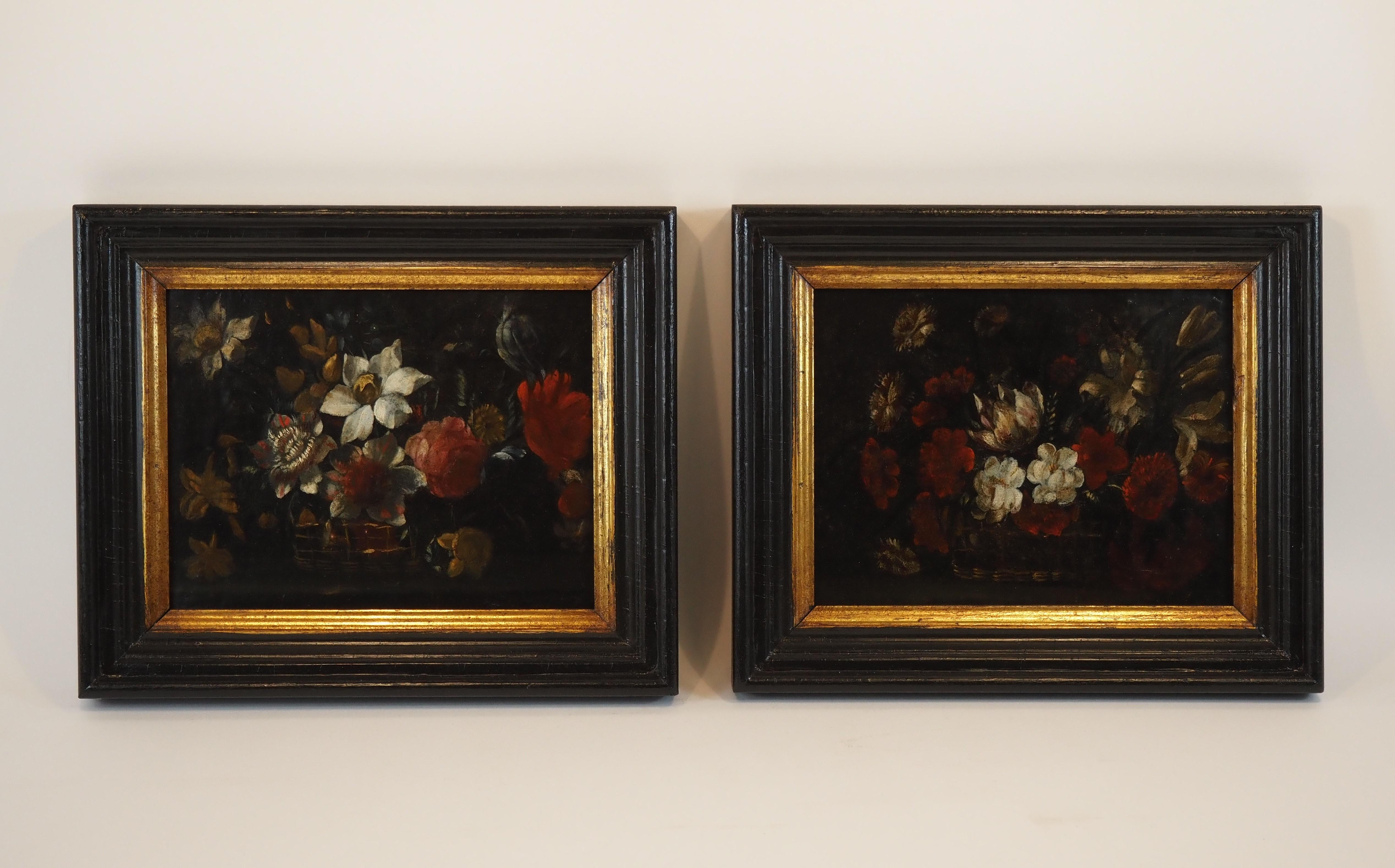 Pareja de bodegones florales sobre cobre, Flandes, siglo XVII, tulipán 10