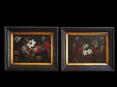Coppia di nature morte di fiori su rame, Fiandre, XVII secolo, tulipano