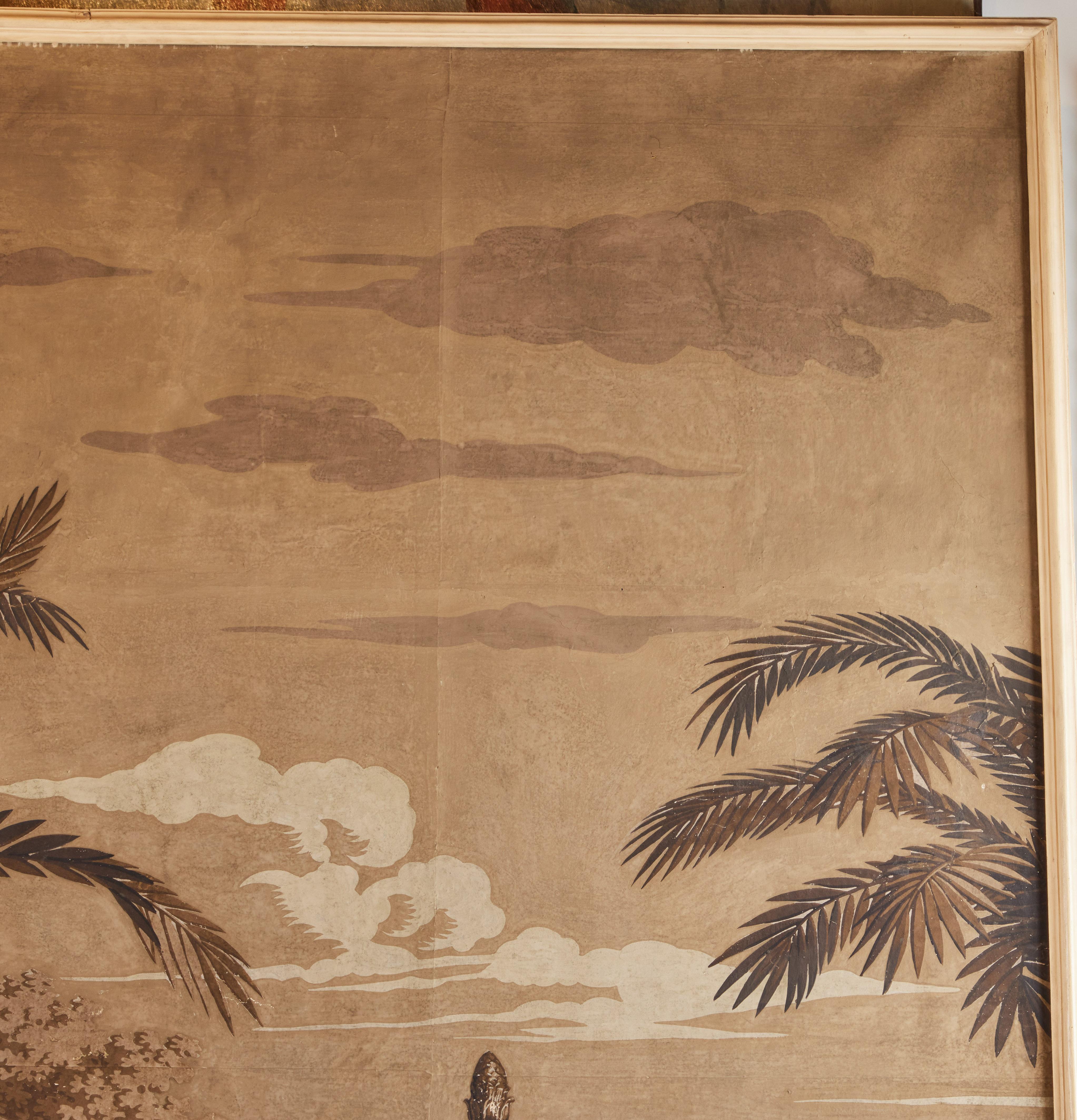 Paire de  Panneaux de papier peint d'après Joseph Dufour. - Marron Landscape Print par Unknown