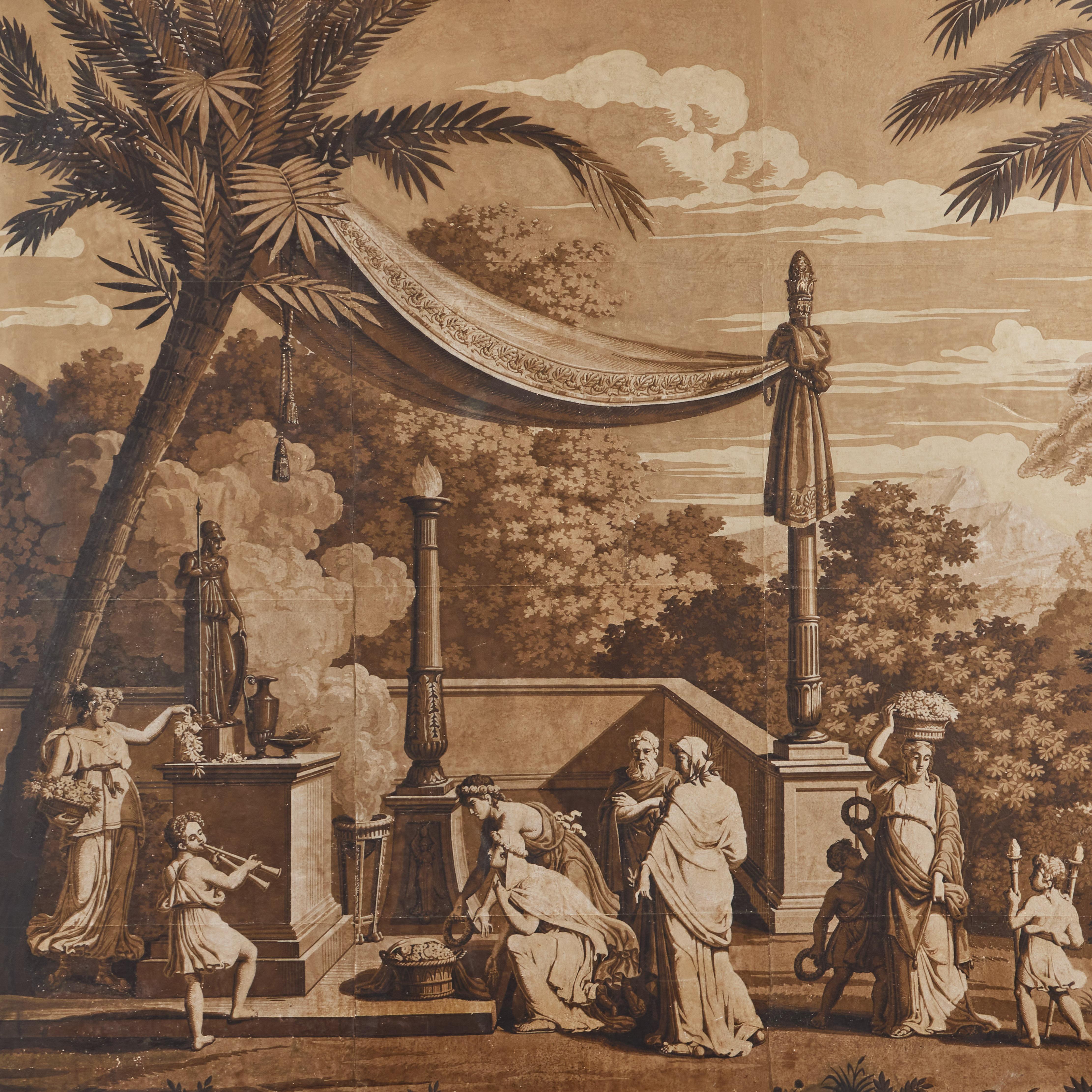 Paire de  Panneaux de papier peint d'après Joseph Dufour. 2