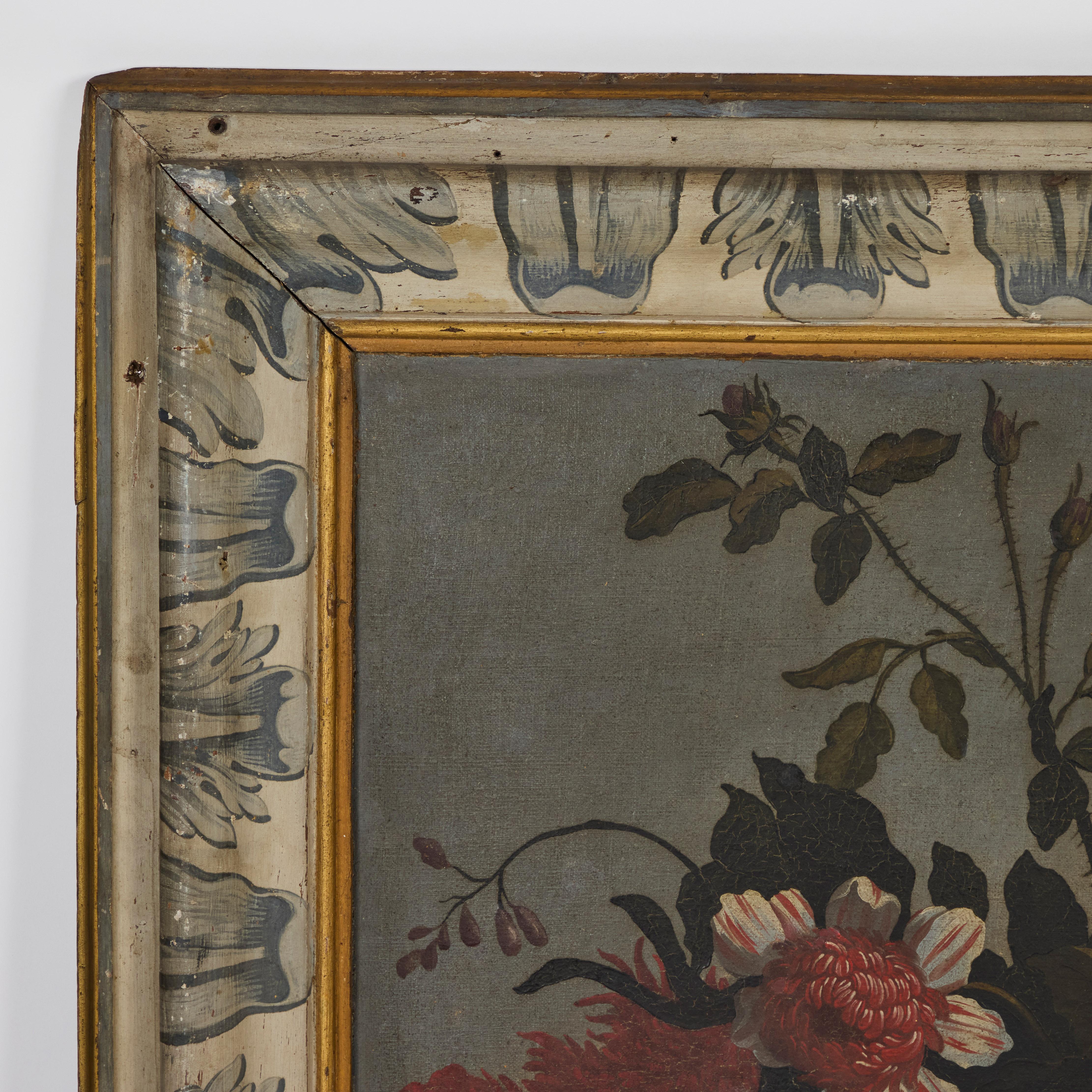 Paire de peintures de boiserie françaises du 18ème siècle à l'huile sur toile en vente 6