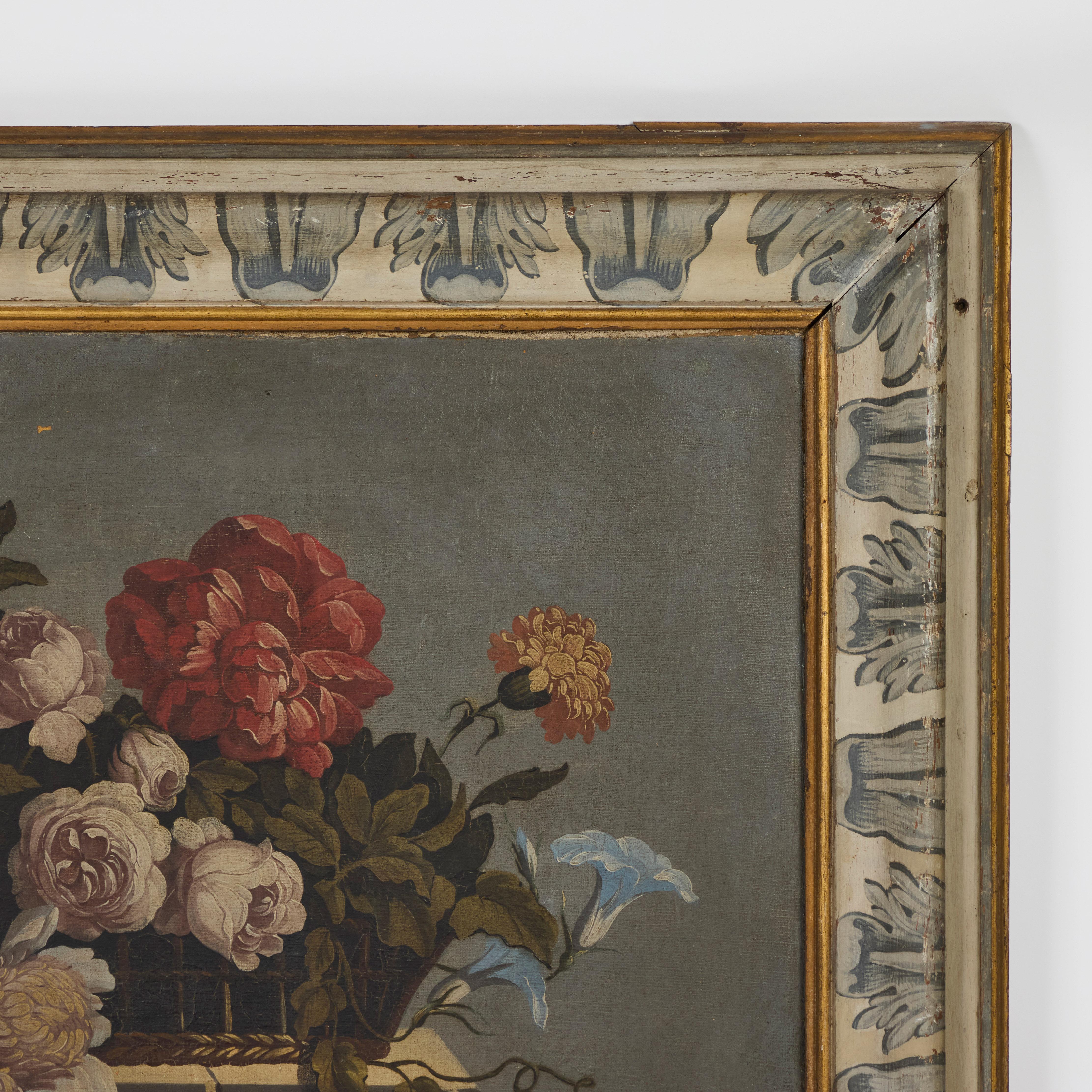 Paire de peintures de boiserie françaises du 18ème siècle à l'huile sur toile en vente 7