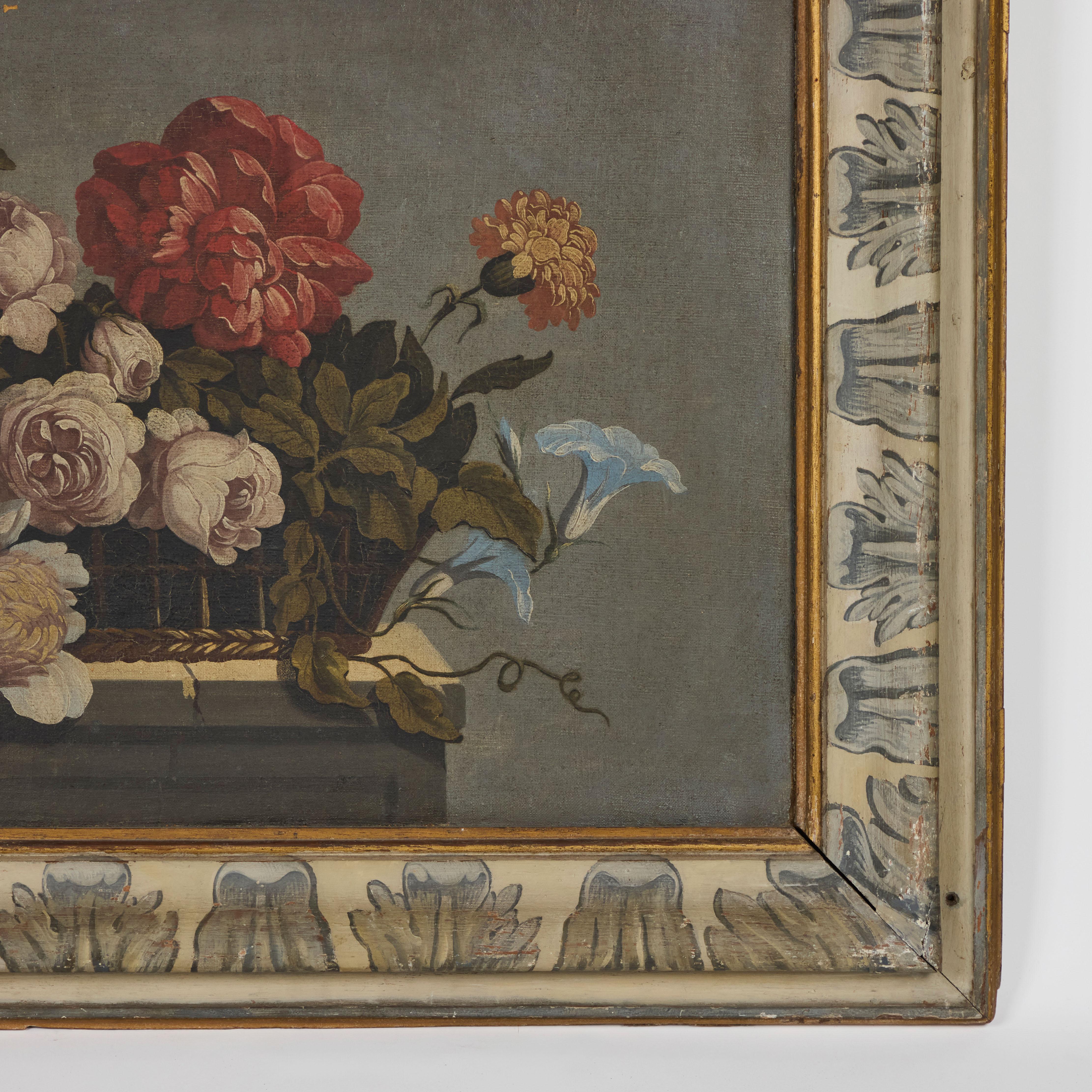 Paire de peintures de boiserie françaises du 18ème siècle à l'huile sur toile en vente 9
