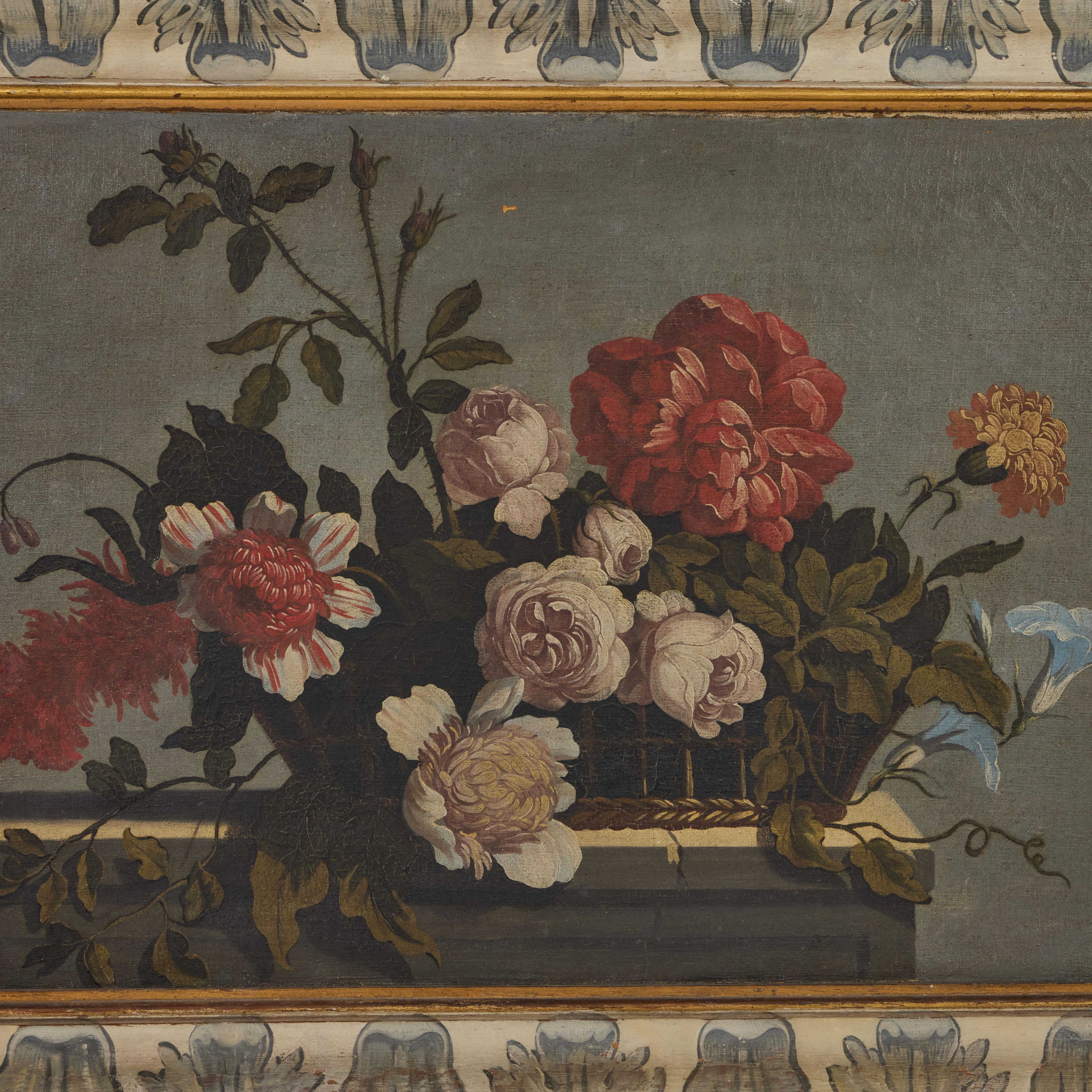 Paire de peintures de boiserie françaises du 18ème siècle à l'huile sur toile en vente 10