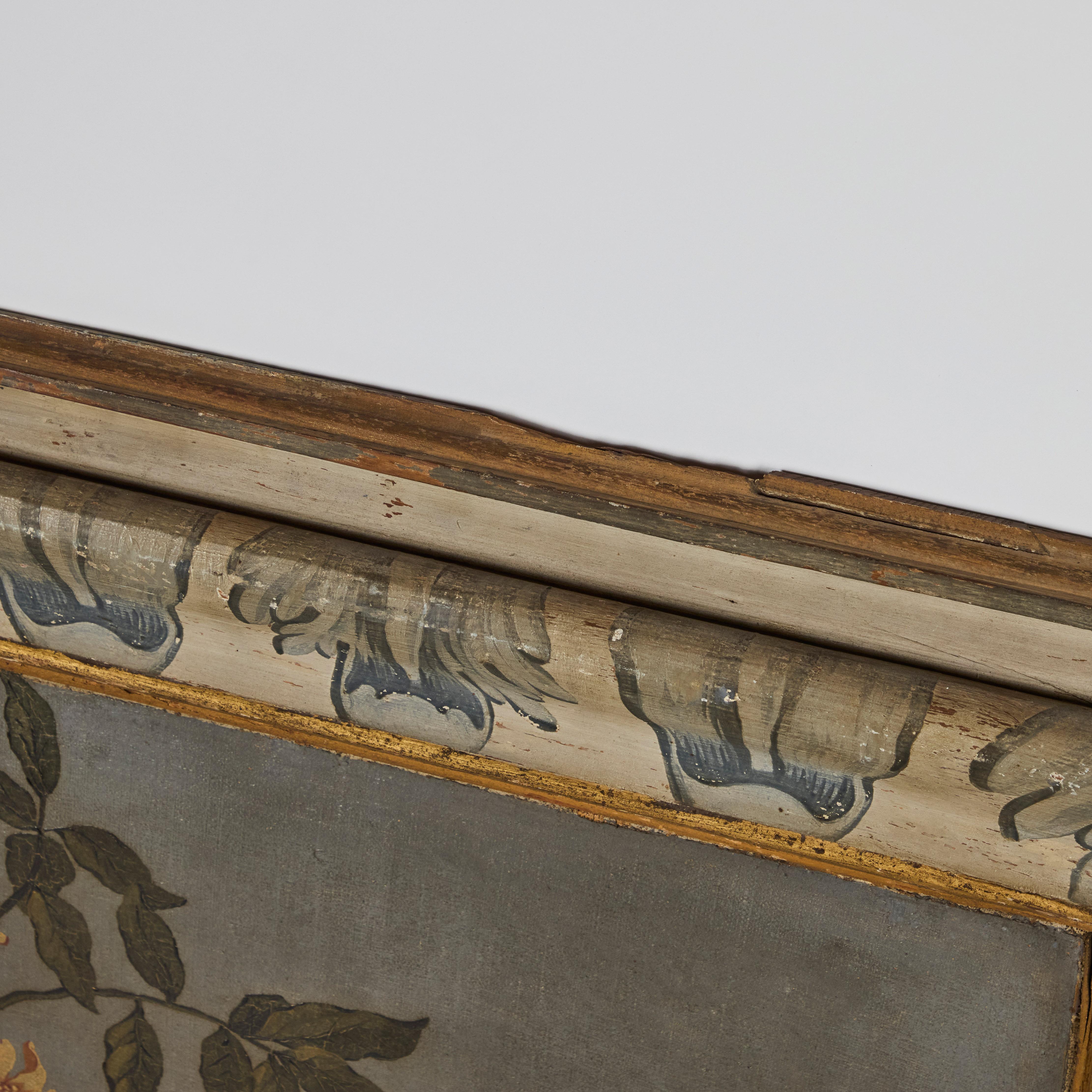 Paire de peintures de boiserie françaises du 18ème siècle à l'huile sur toile en vente 4