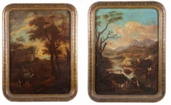 Pair of Landscapes - Original Painting -  18th Century 
