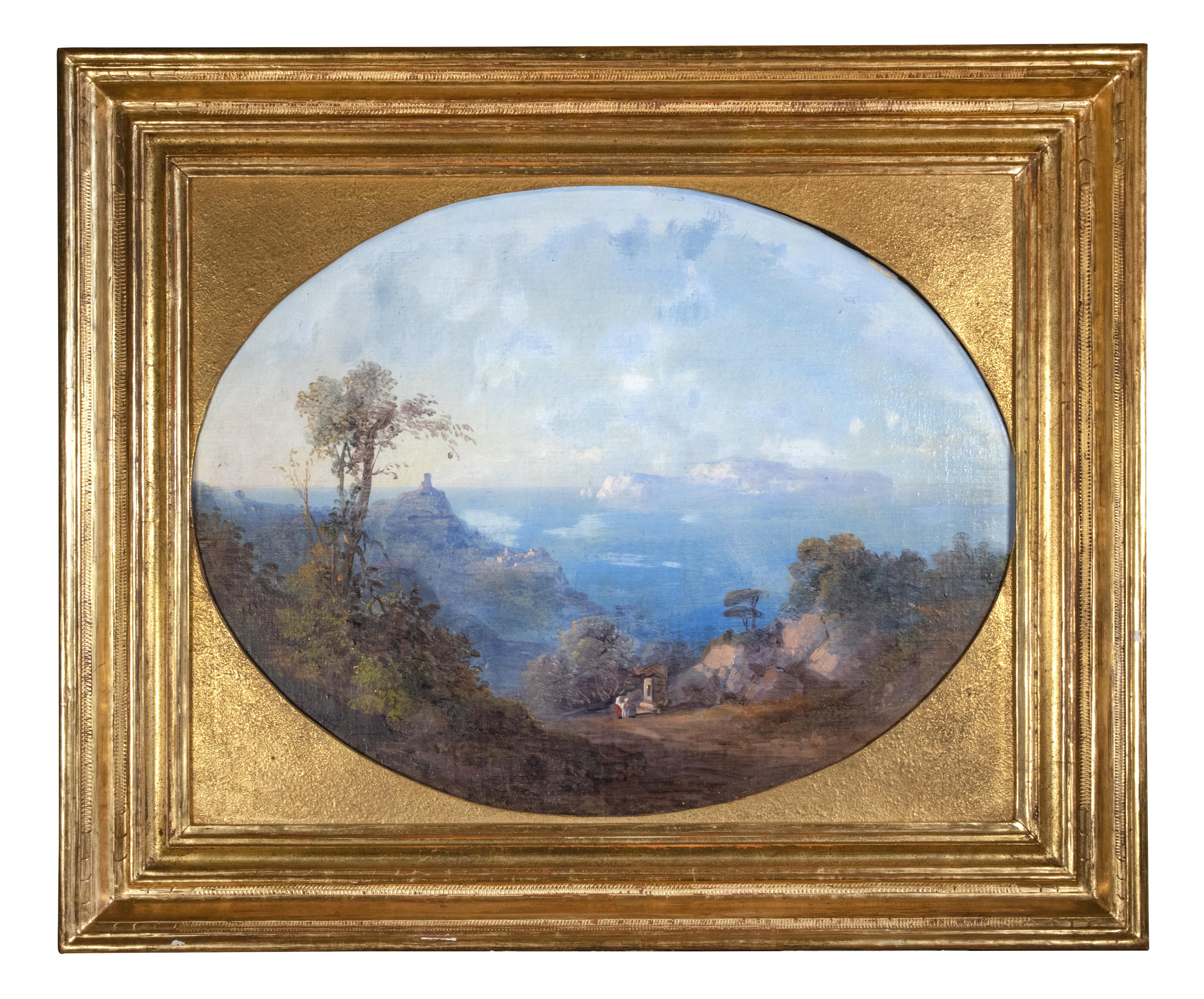 Paire de paysages avec vues de la Rome antique - Huile sur toile - Milieu du XIXe siècle en vente 3