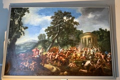 Pair of Large 18' century Paintings The Wedding Feast of Bacchus and Ariadne