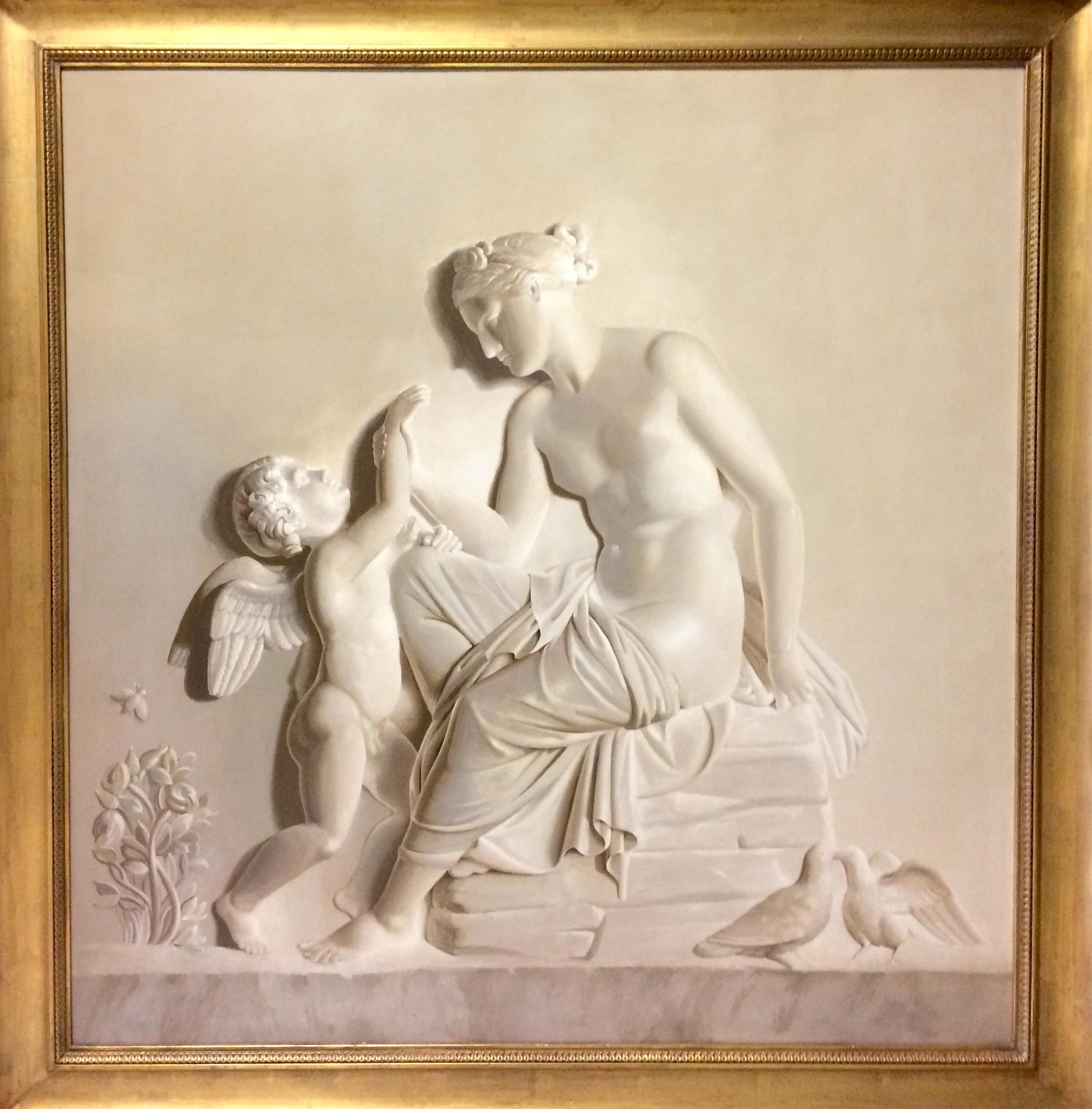 Pair of Large Neoclassical Grisaille Paintings after Thorvaldsen reliefs 1920 10
