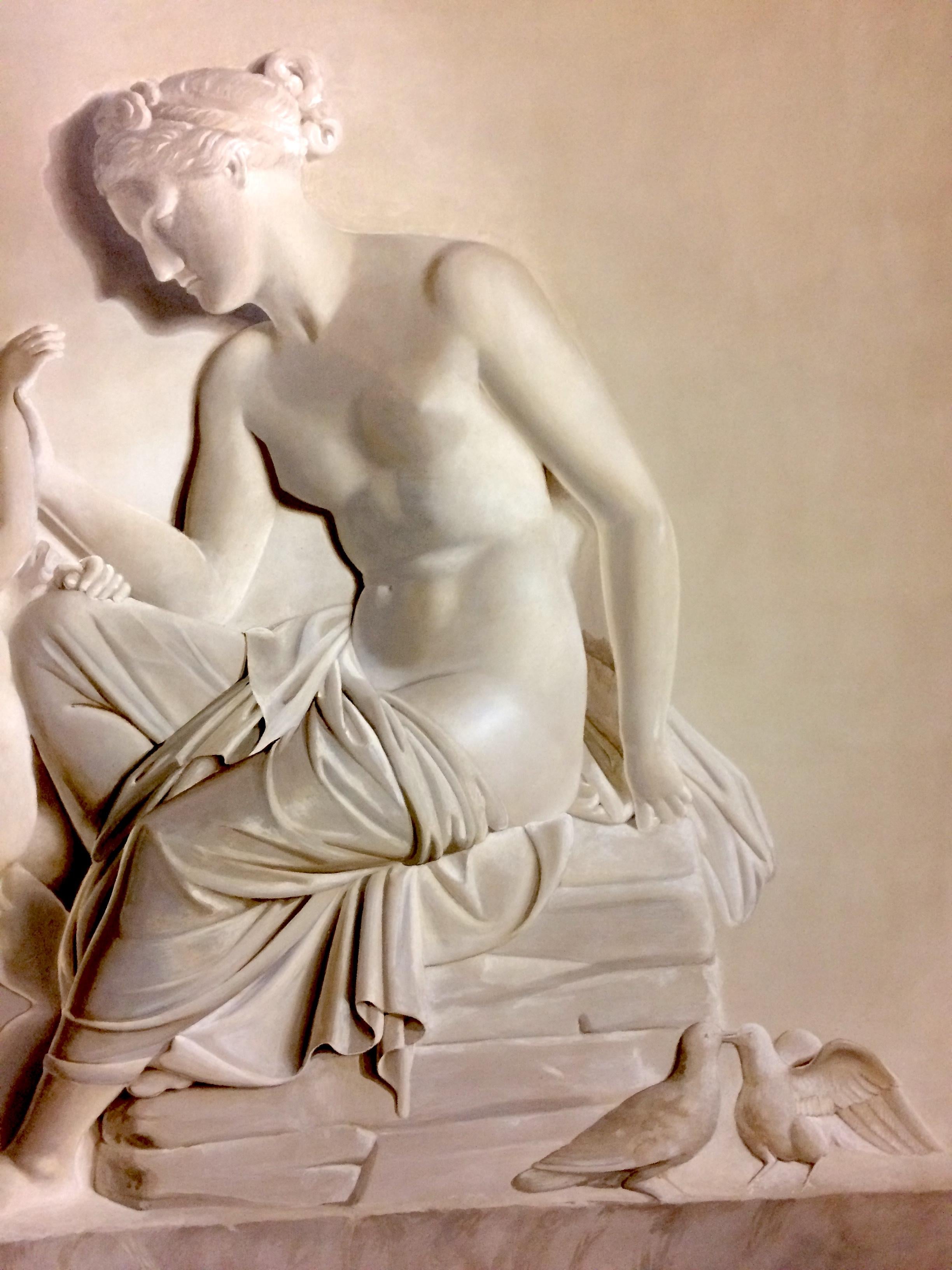 Pair of Large Neoclassical Grisaille Paintings after Thorvaldsen reliefs 1920 5