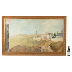 Pair of large paintings of Jerusalem from the Mount of Olives