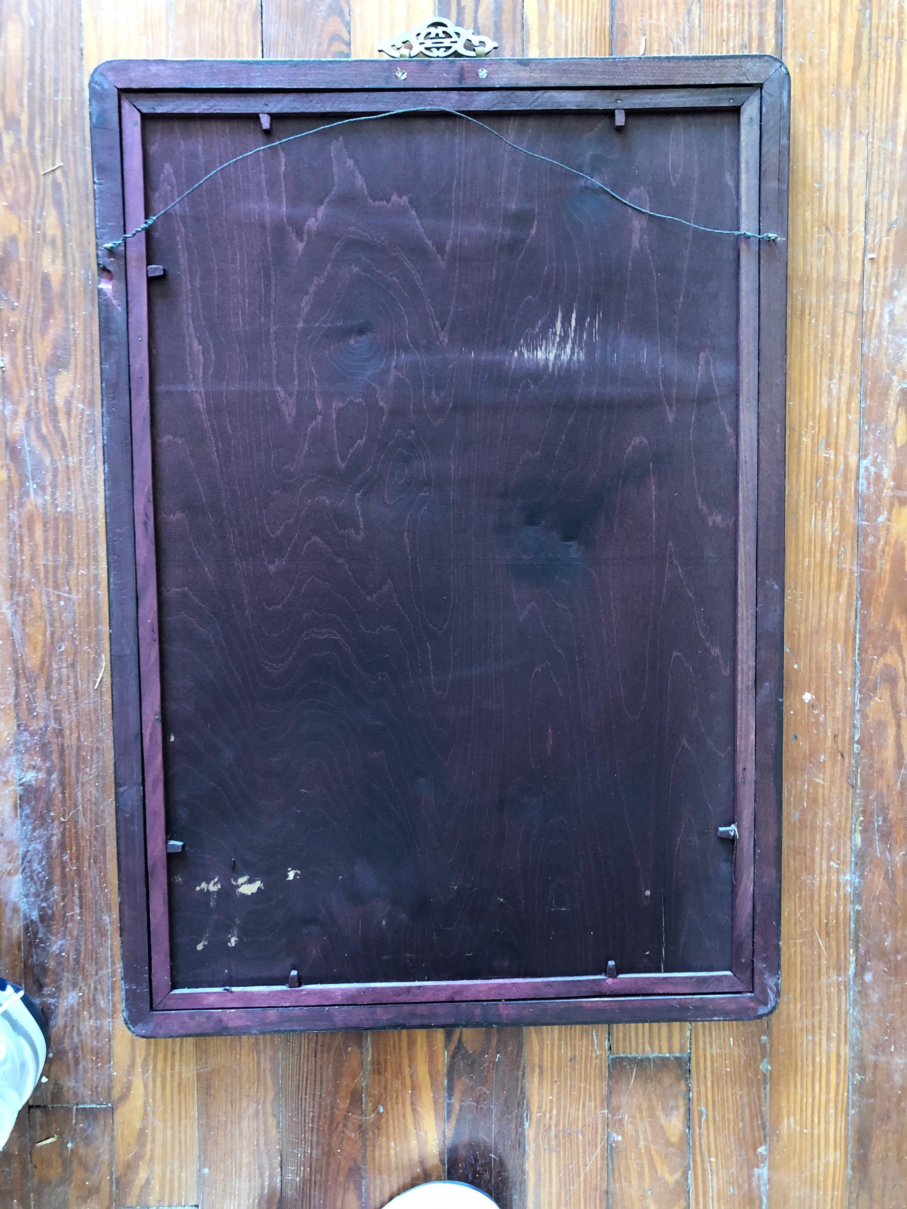 Pair of  Mid 20th Century Chinese Reverse Paintings on Glass For Sale 3