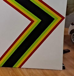 Pair of Mid Century Geometric Abstract Paintings Signed "GAC", 1972