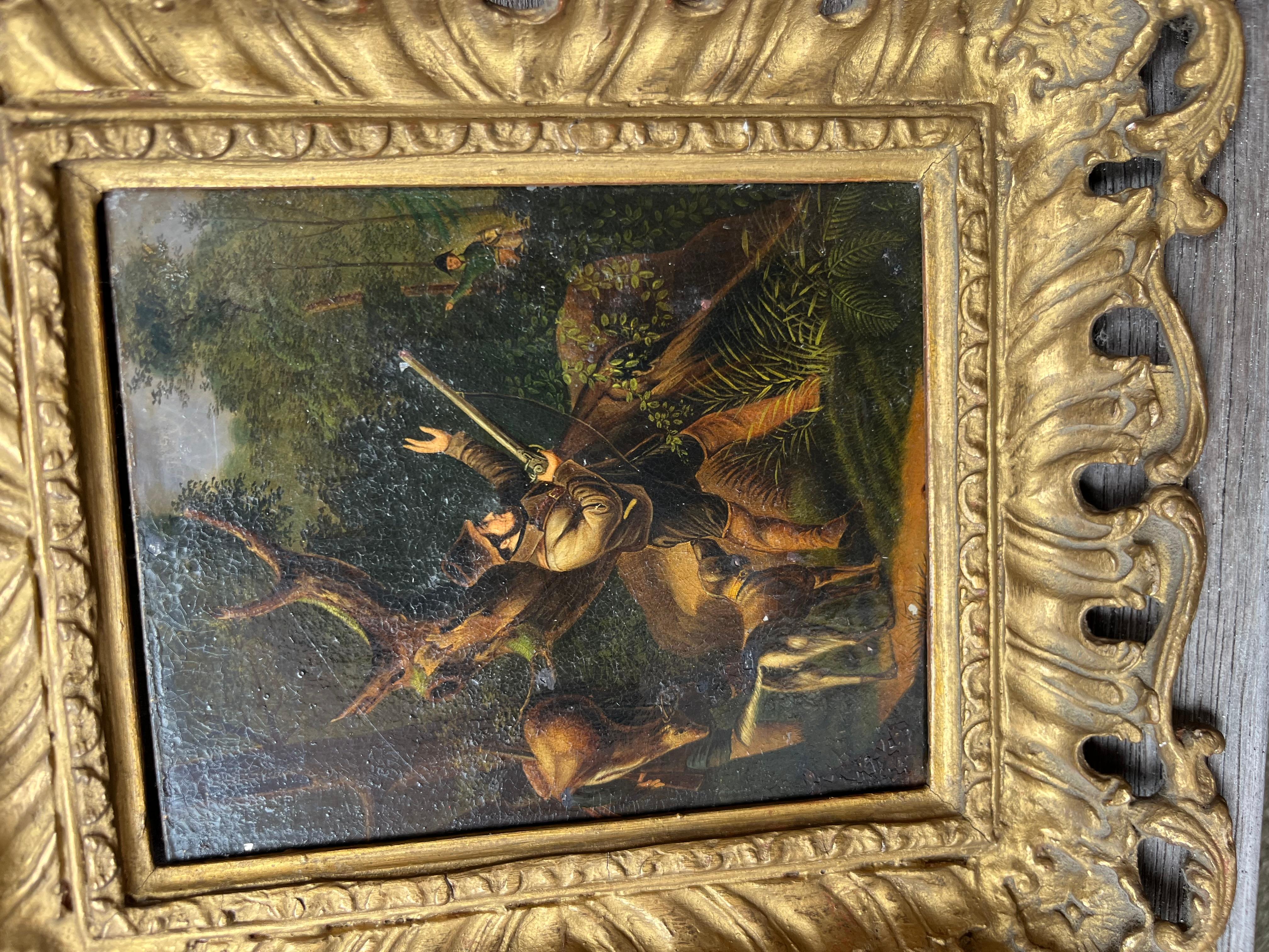 Pair of Nineteenth Century Hunting Scenes with Hunters, Dogs and Deer For Sale 10