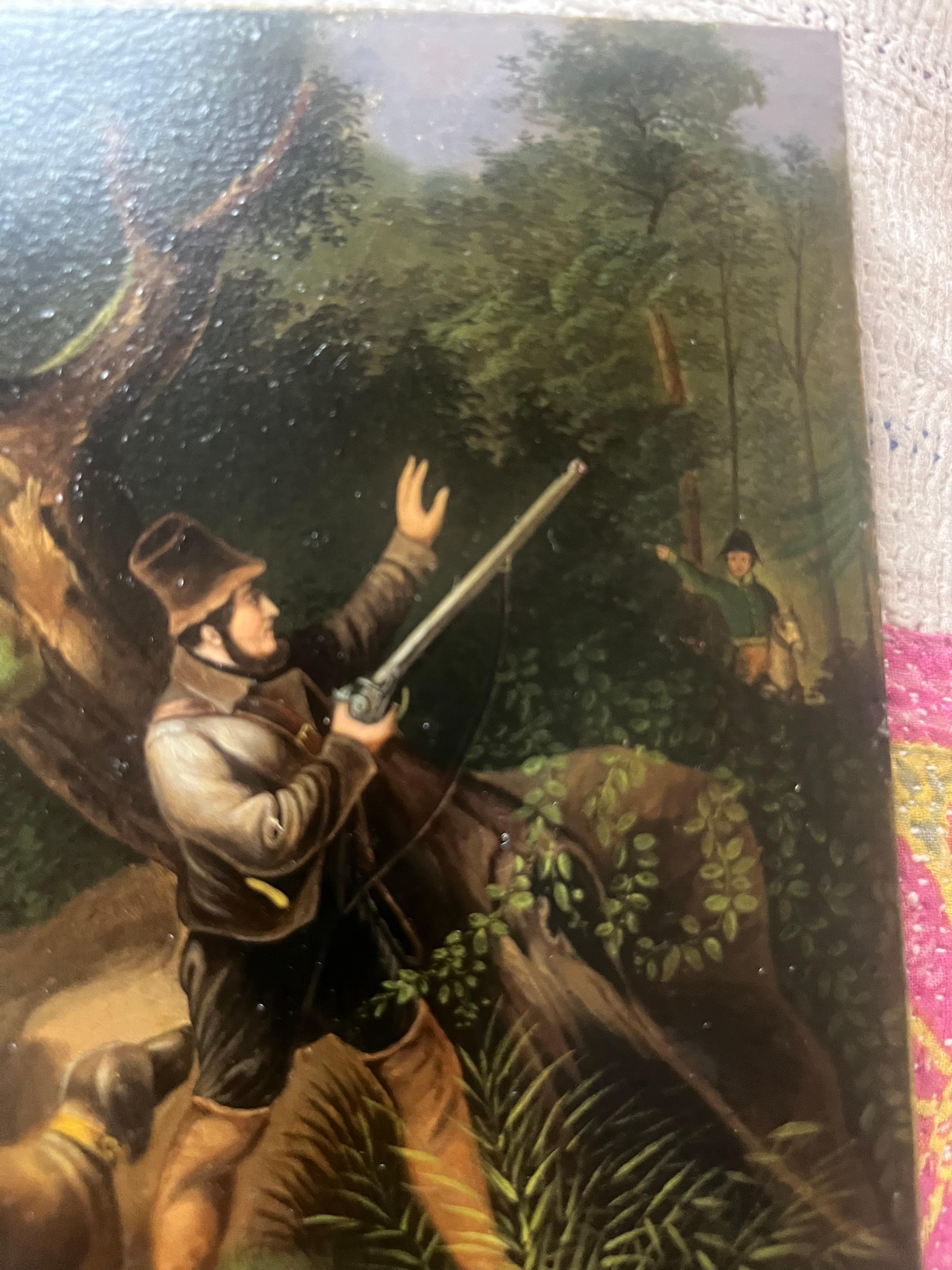 Pair of Nineteenth Century Hunting Scenes with Hunters, Dogs and Deer For Sale 2