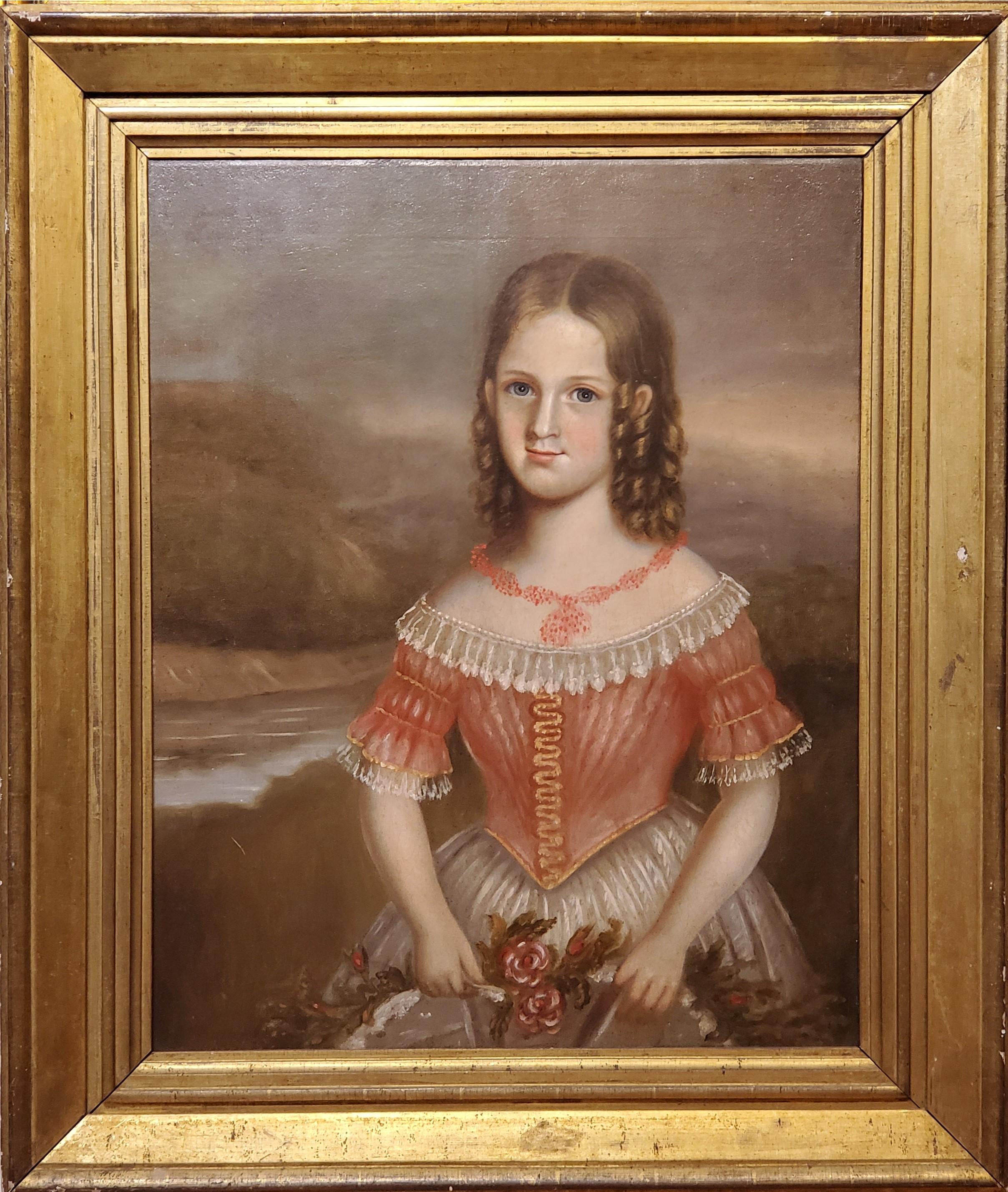 Pair of Oil Portraits of Children In North Carolina circa 1830.

Rare pair of early folk art portraits of children in Southern United States during the 1830s.

These oil paintings on canvas measure 30 inches tall by 24 inches wide and depict a