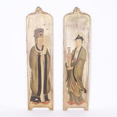Pair of Palladio Painted Chinoiserie Wall Plaques