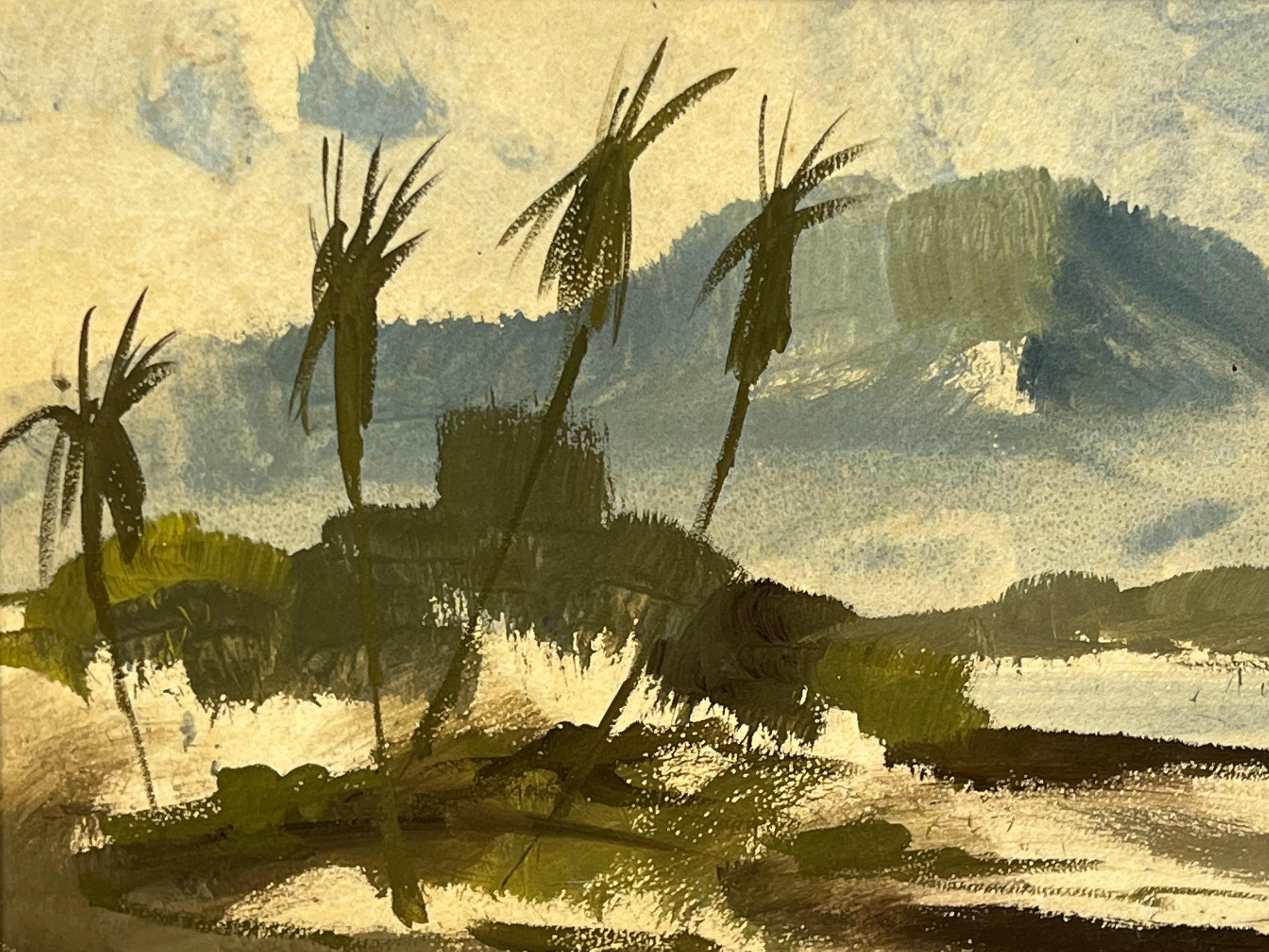 Pair of Waikiki Bay Landscape Oil Paintings For Sale 5