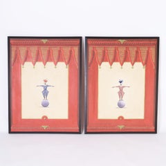 Pair of Whimsical Monkey Paintings by Vitorio Splendore