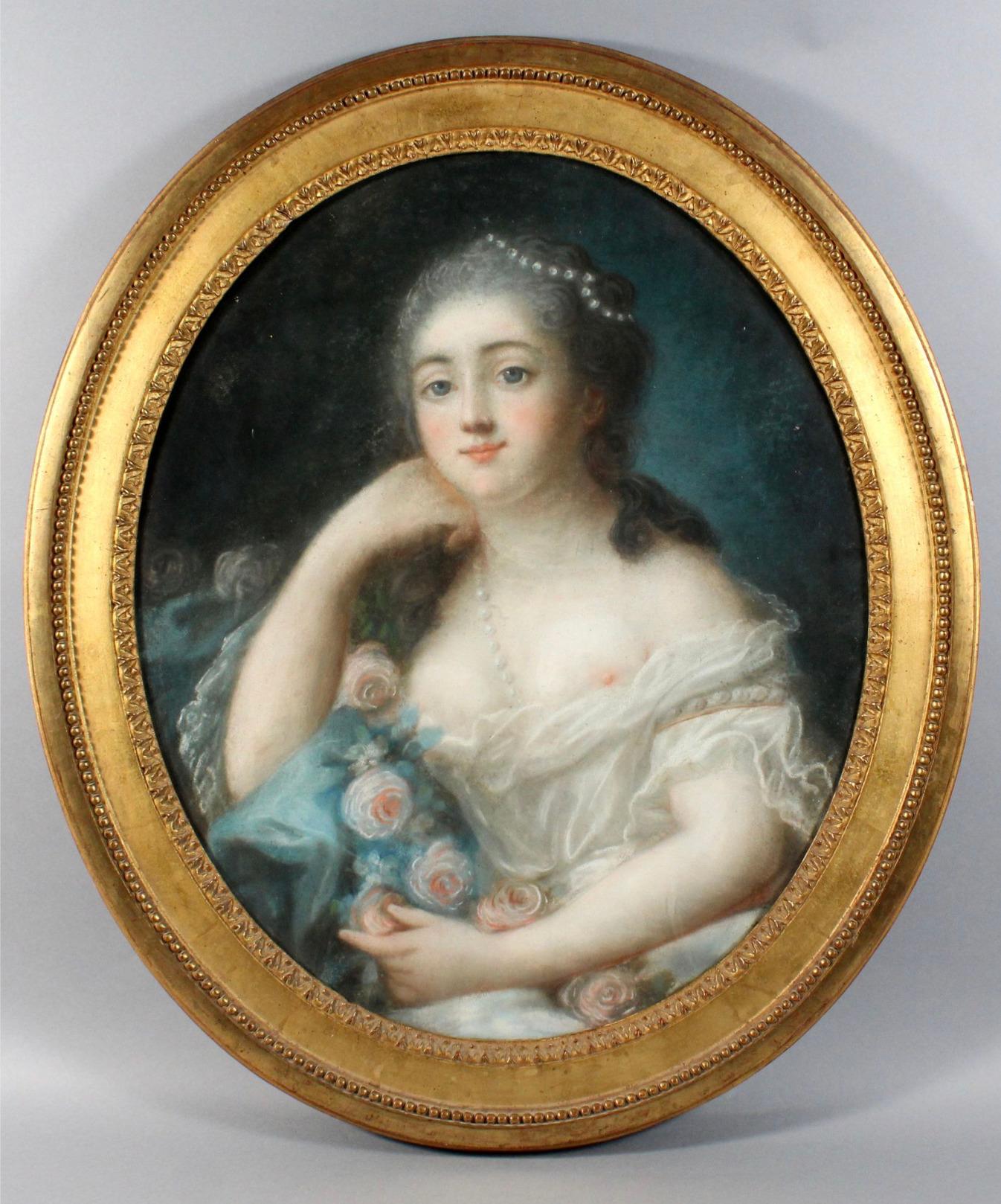Paire de pastels - Ecole française du XVIIIème siècle - École française Painting par Unknown