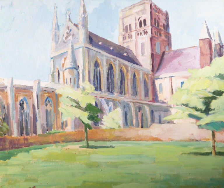 Unknown Landscape Painting - Pamela Chard (1926-2003) - 20th Century Oil, Cathedral in Summer Sunshine