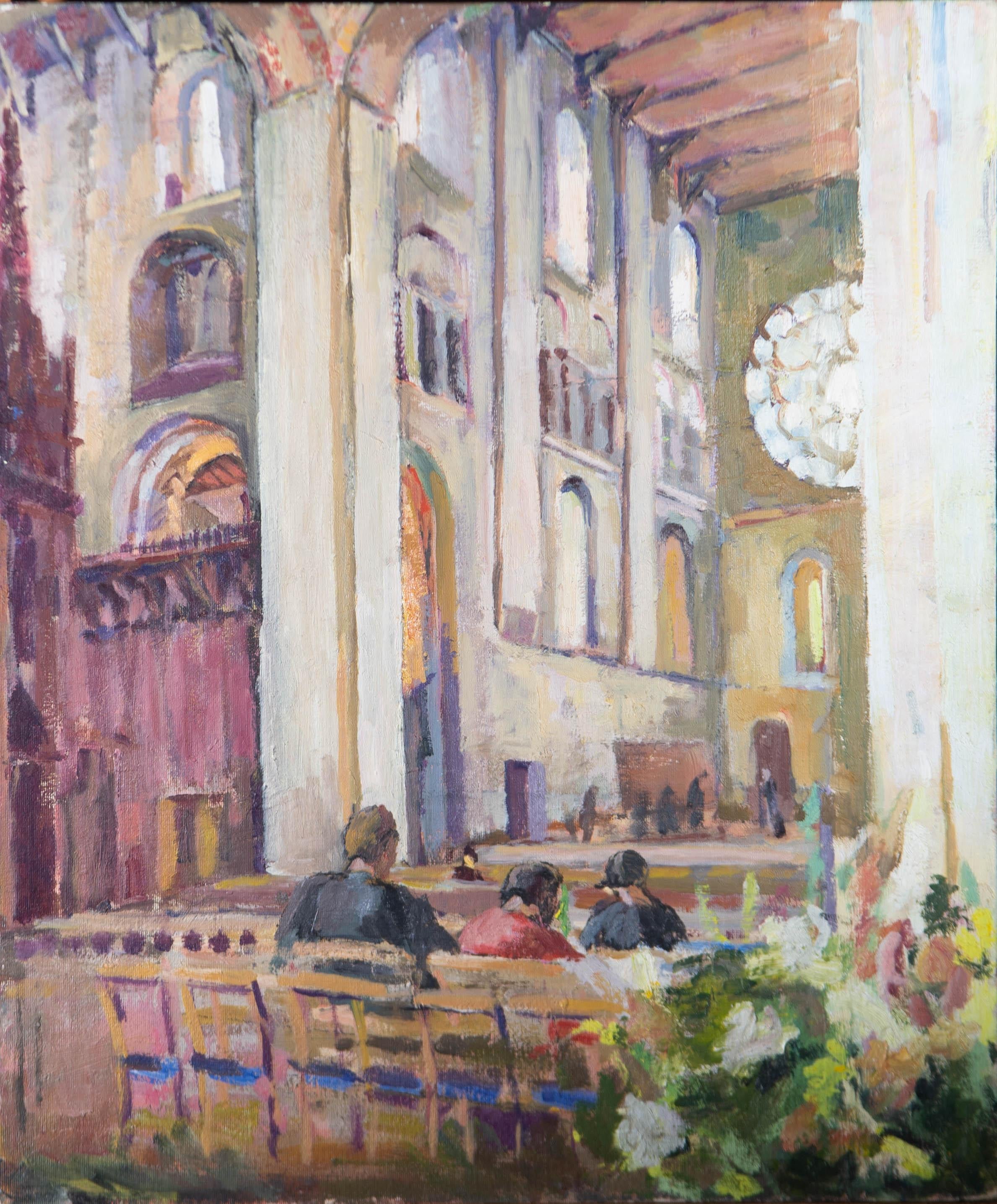 Pamela Chard (1926-2003) - 20th Century Oil, Church Interior - Painting by Unknown