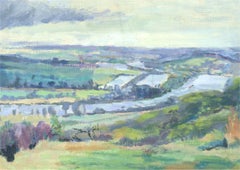 Pamela Chard (1926-2003) - Impressionist 20th Century Oil, Blue Landscape