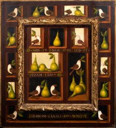 Panel Still Life Of Birds & Pears