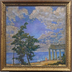 Panoramic Summer Seascape European Endless Sky Impressionist Landscape Painting