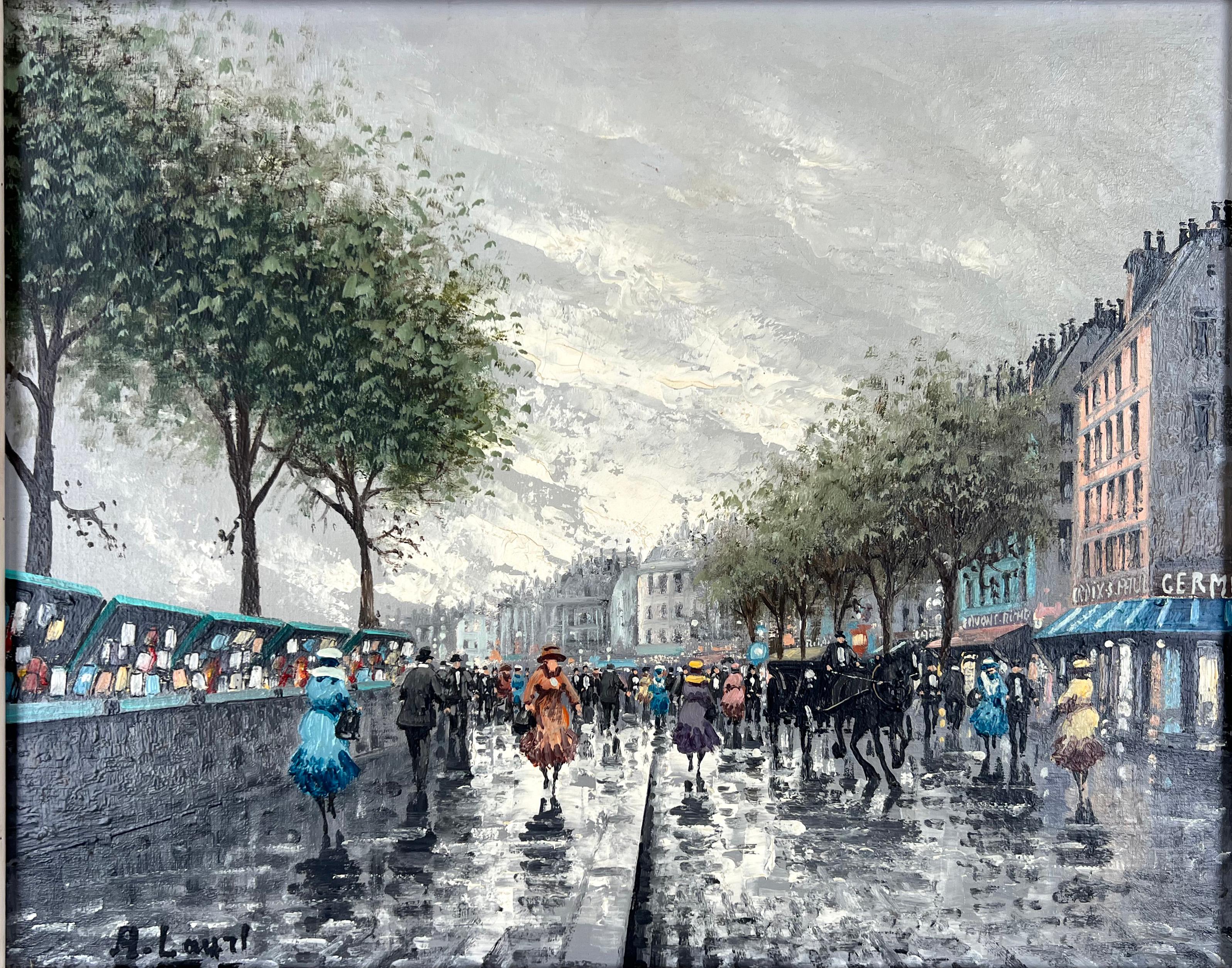Paris Art on a Spring Morning - Painting by Unknown