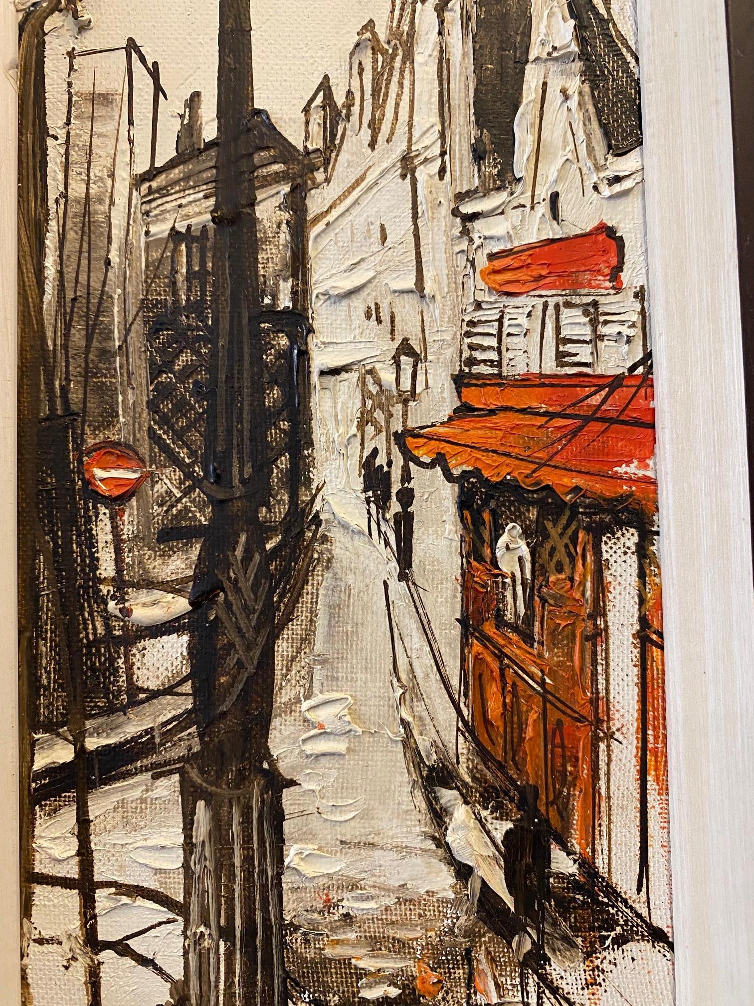 Paris 1983 by Rody - Oil on canvas 10x25 cm - Painting by Unknown
