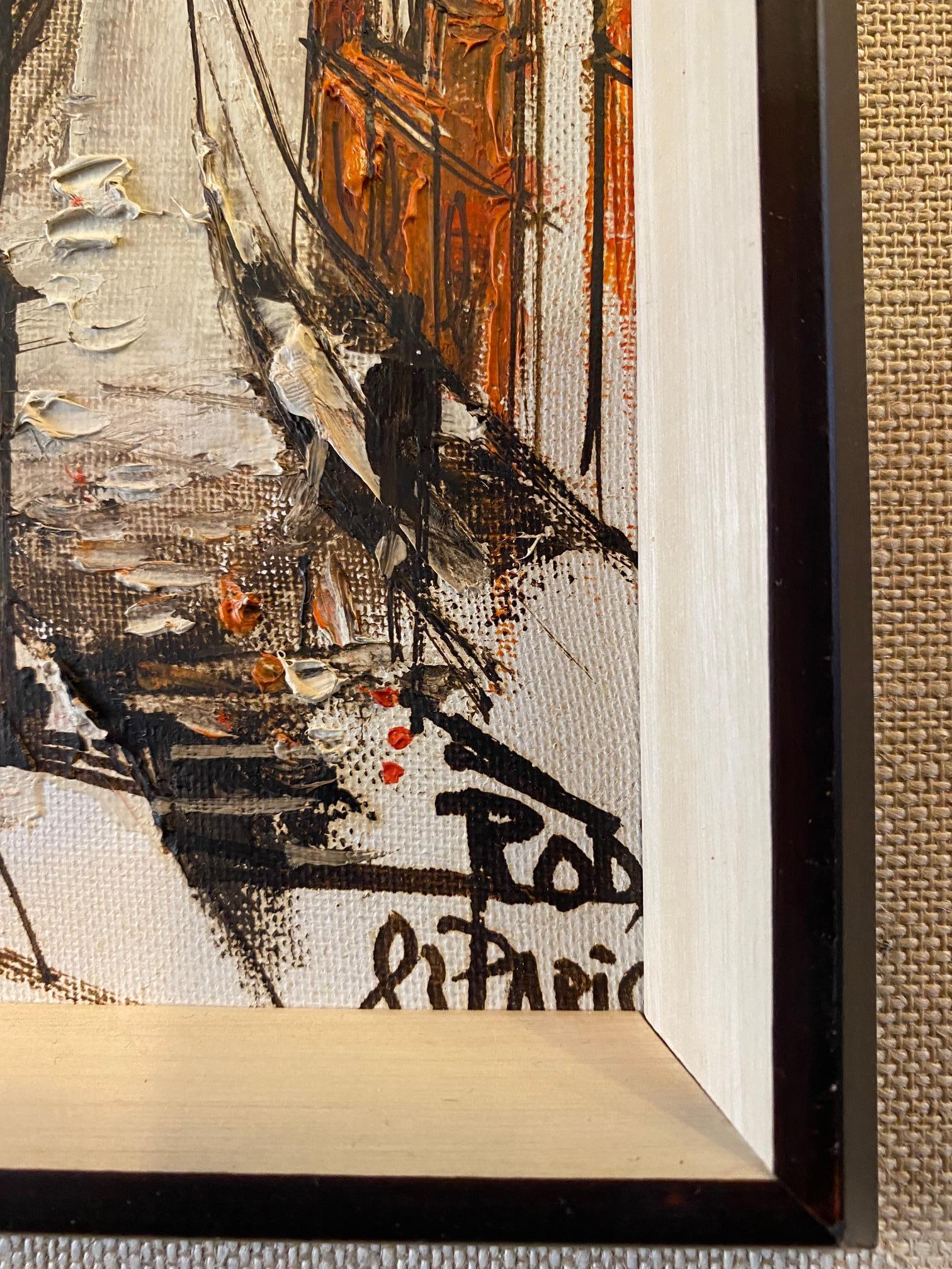 Paris 1983 by Rody - Oil on canvas 10x25 cm - Modern Painting by Unknown